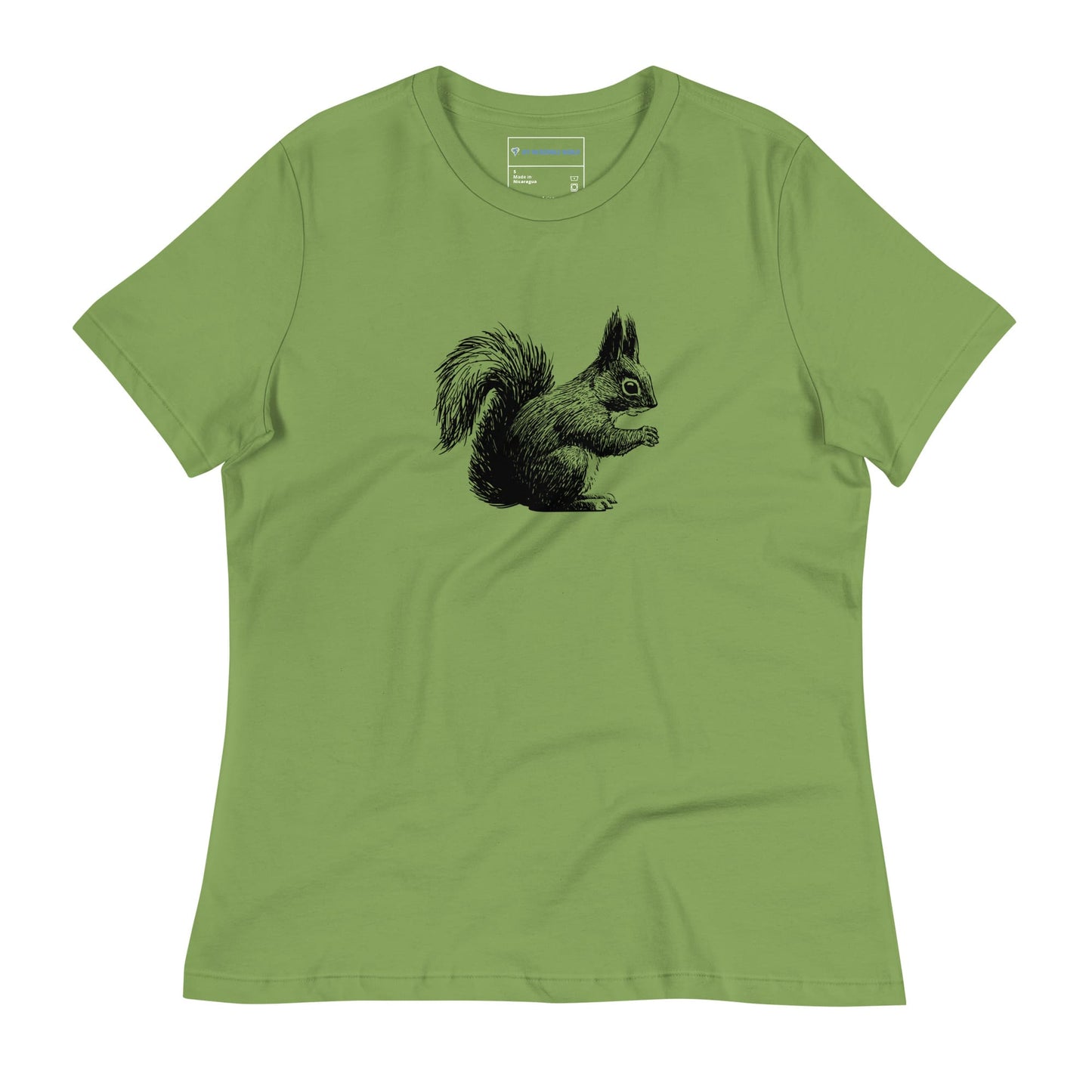 "Gentle Squirrel" Squirrel Sketch T-Shirt (Women's) Leaf / S