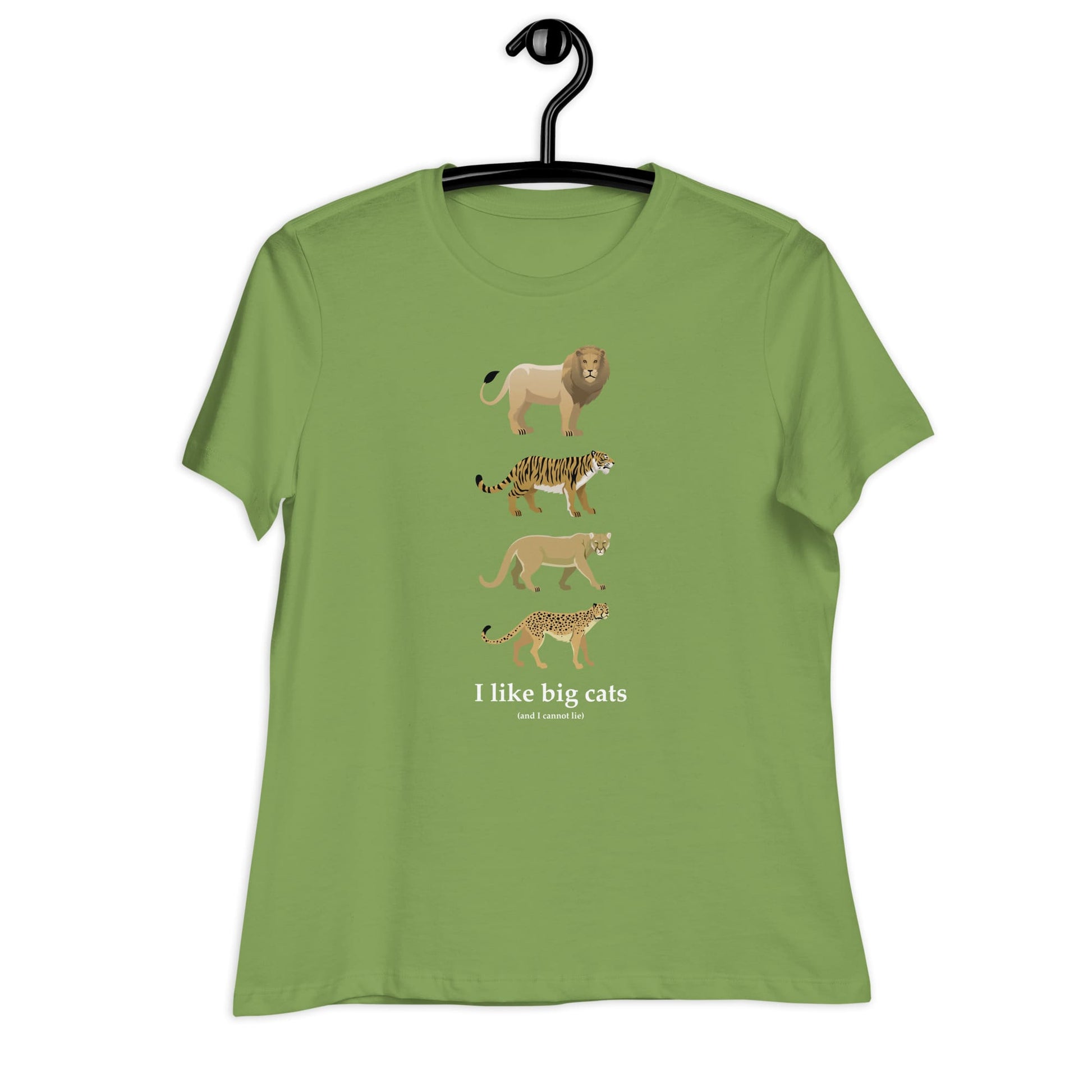 "I Like Big Cats (And I Cannot Lie)" Big Cat Lover's T-Shirt (Women's) Leaf / S