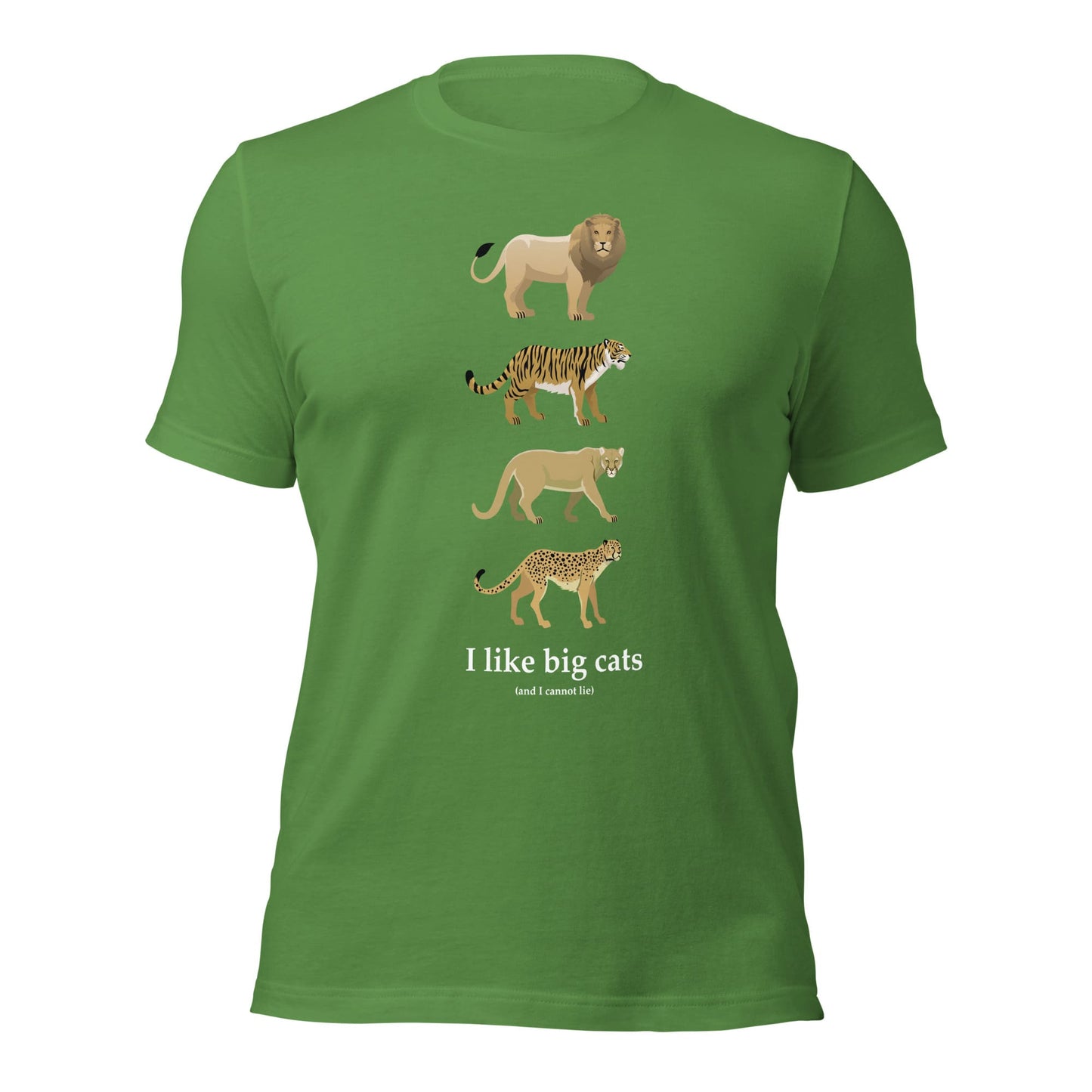 "I Like Big Cats (And I Cannot Lie)" Big Cat T-Shirt (Adult Unisex) Leaf / S