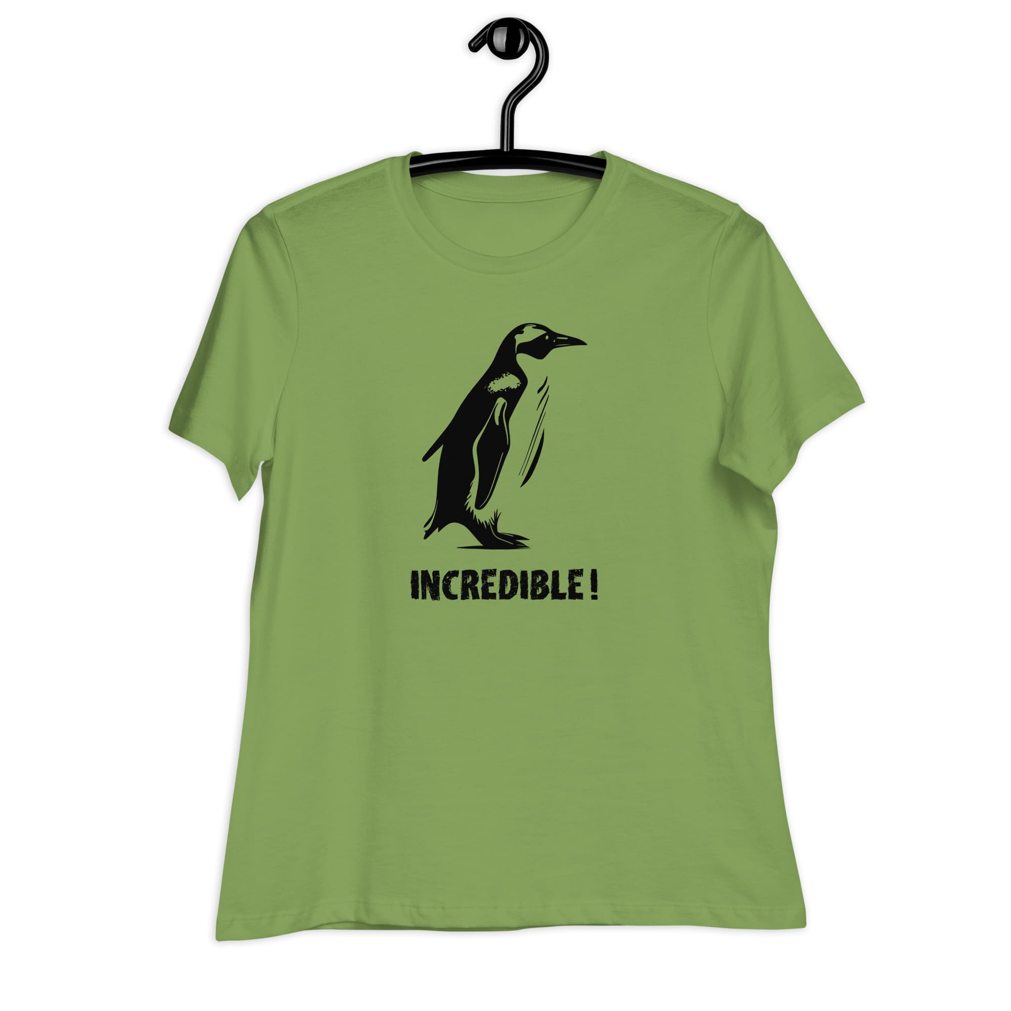 Penguins Are Incredible!” Penguins T-Shirt – Black Print (Women’s) Leaf / S