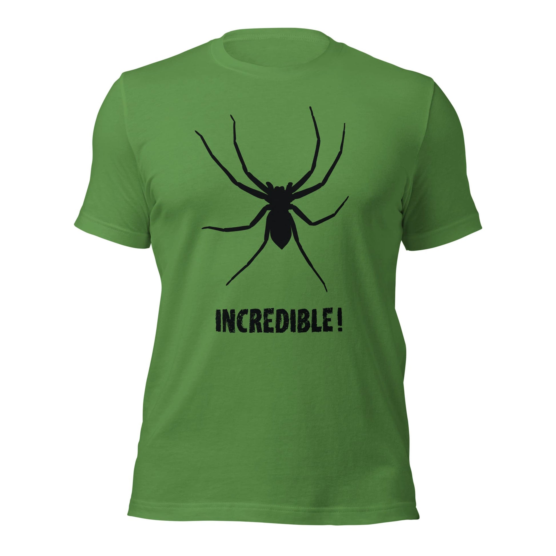 "Spiders are Incredible" Spider T-Shirt - Black Print (Adult Unisex / Men's) Leaf / S