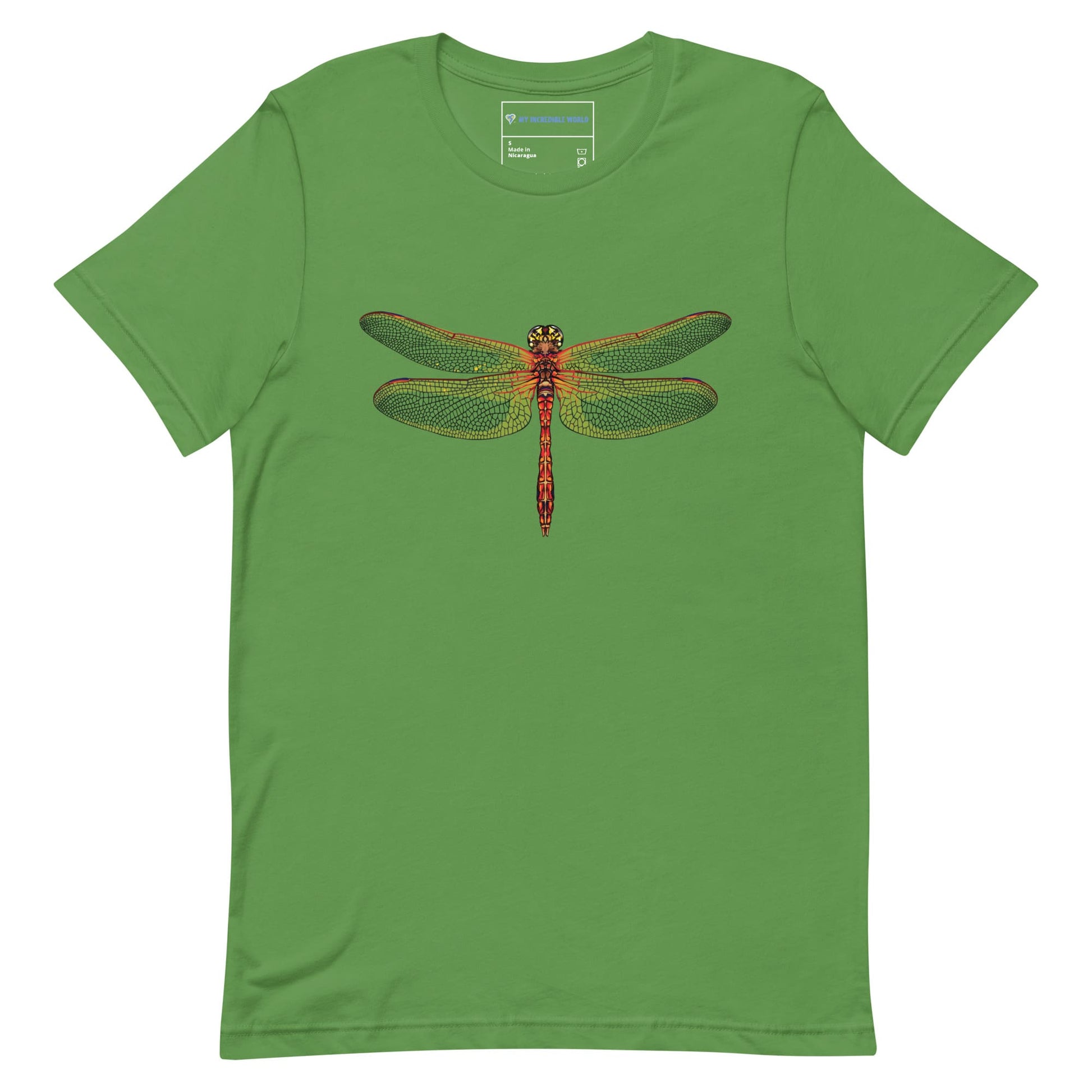 "Watercolor Dragonfly" Dragonfly T-Shirt (Adult Unisex) Leaf / S