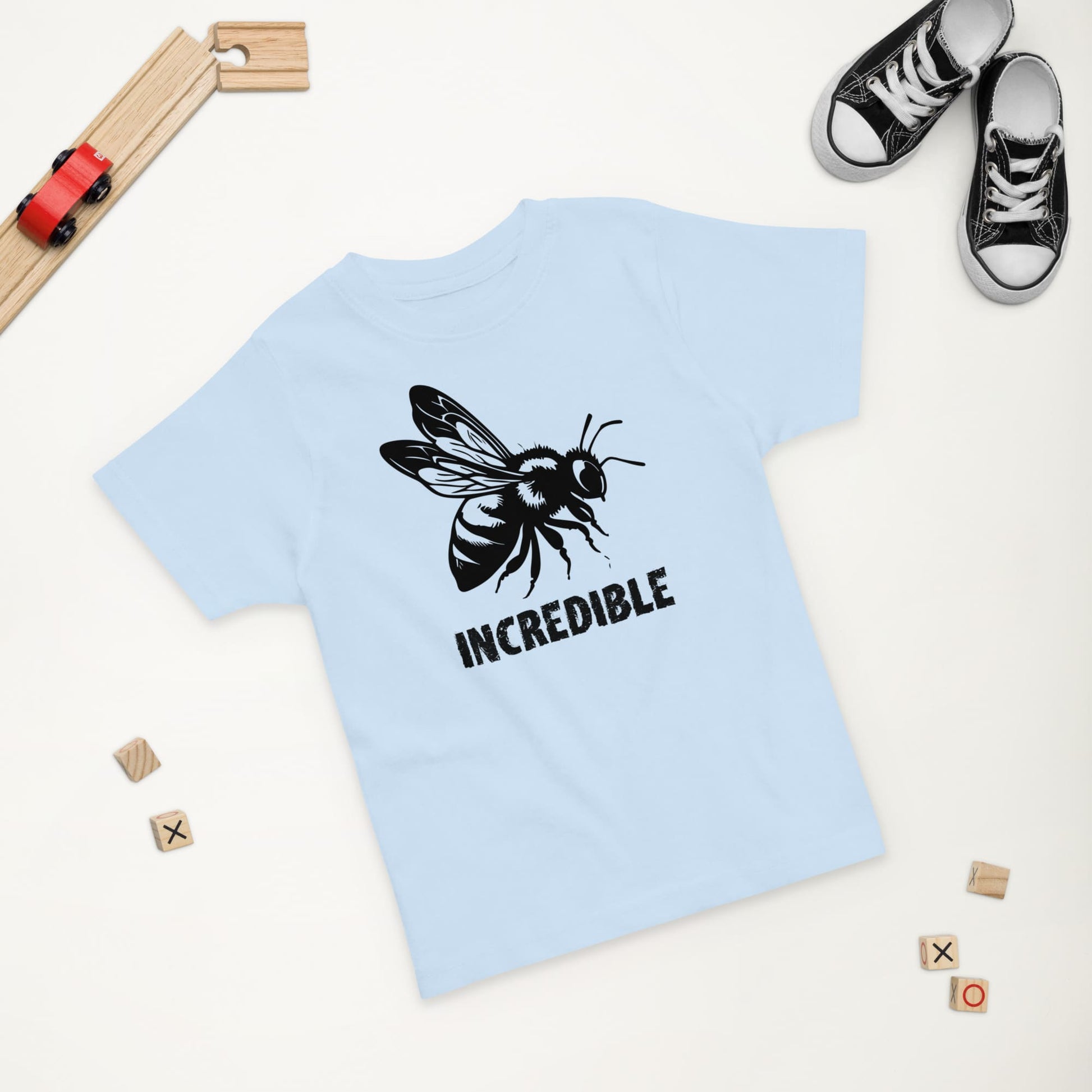 "Bees are Incredible" Bee T-Shirt for Toddlers Light Blue / 2