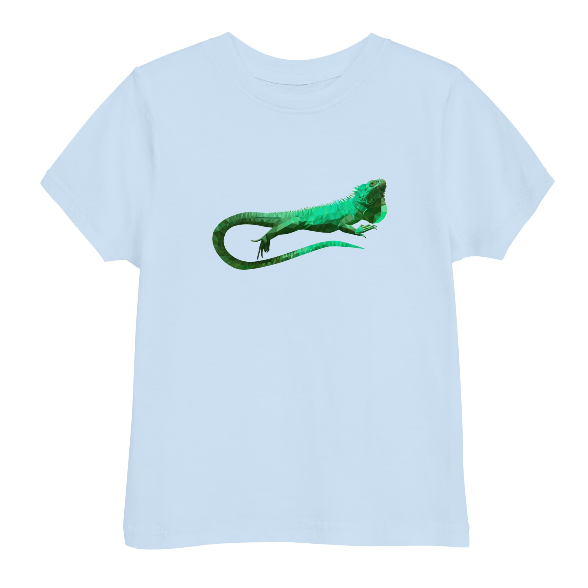 "Low-Poly Iguana" Polygonal Iguana T-Shirt for Toddlers Light Blue / 2