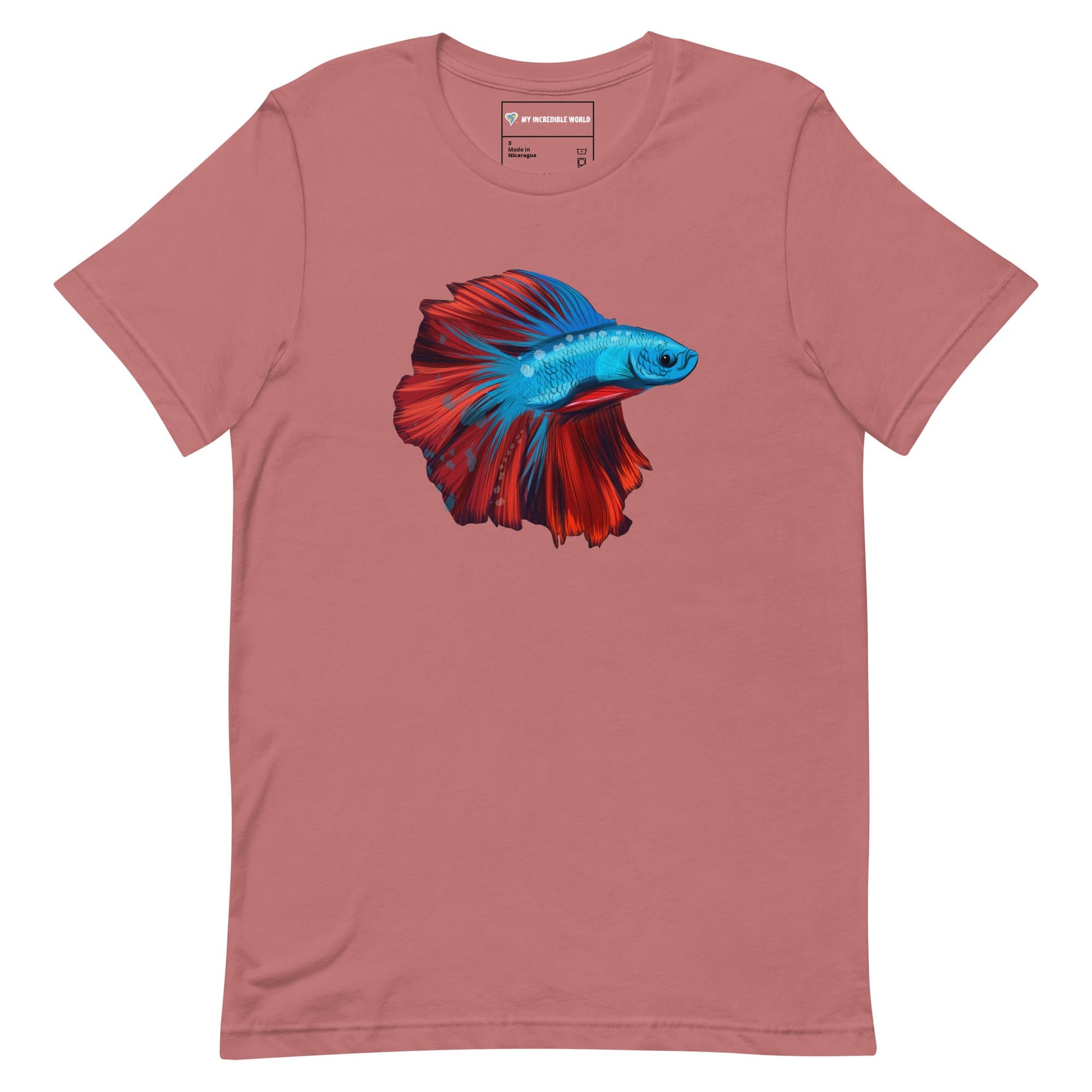 "Watercolor Betta" Betta Fish T-Shirt (Adult Unisex) Mauve / S