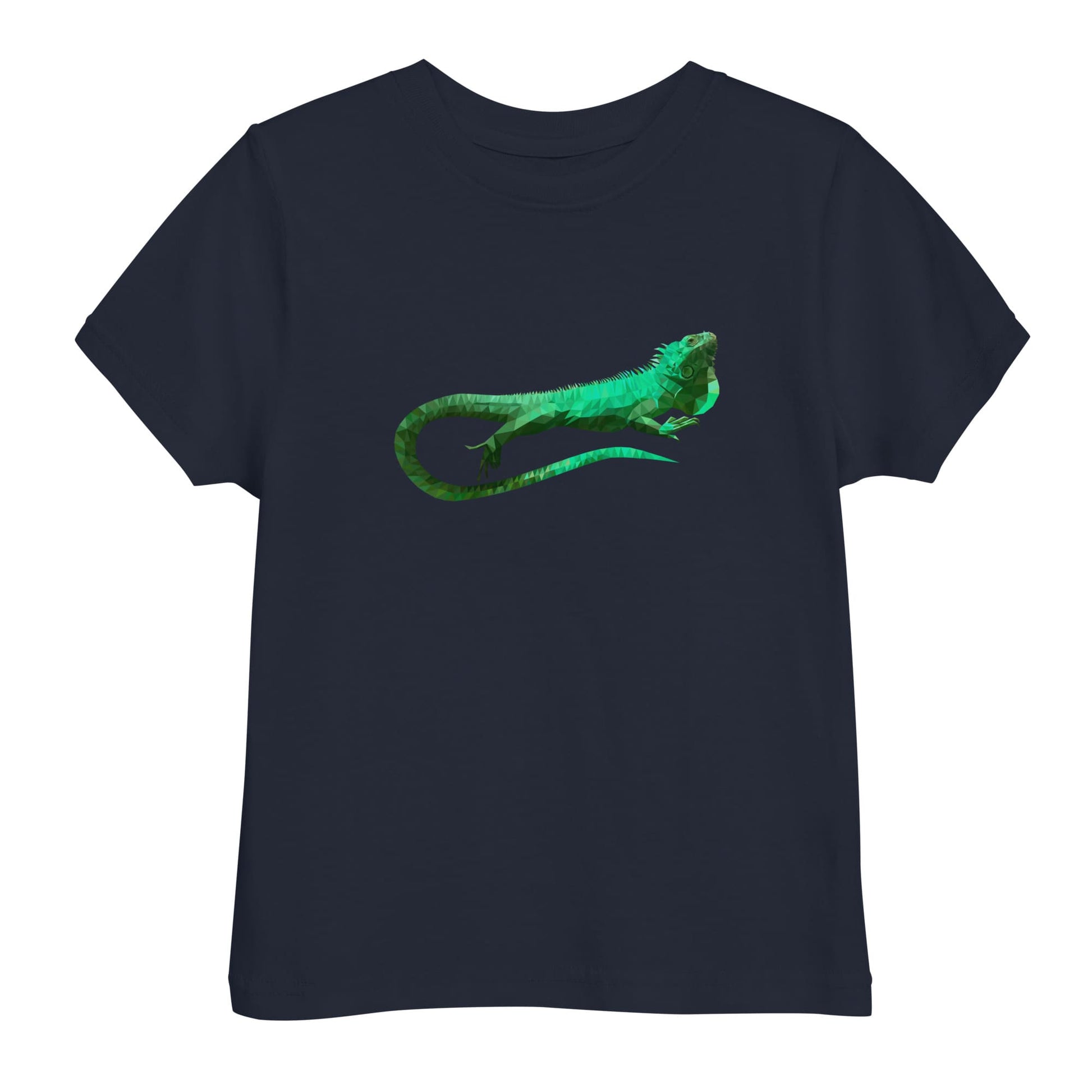 "Low-Poly Iguana" Polygonal Iguana T-Shirt for Toddlers Navy / 2