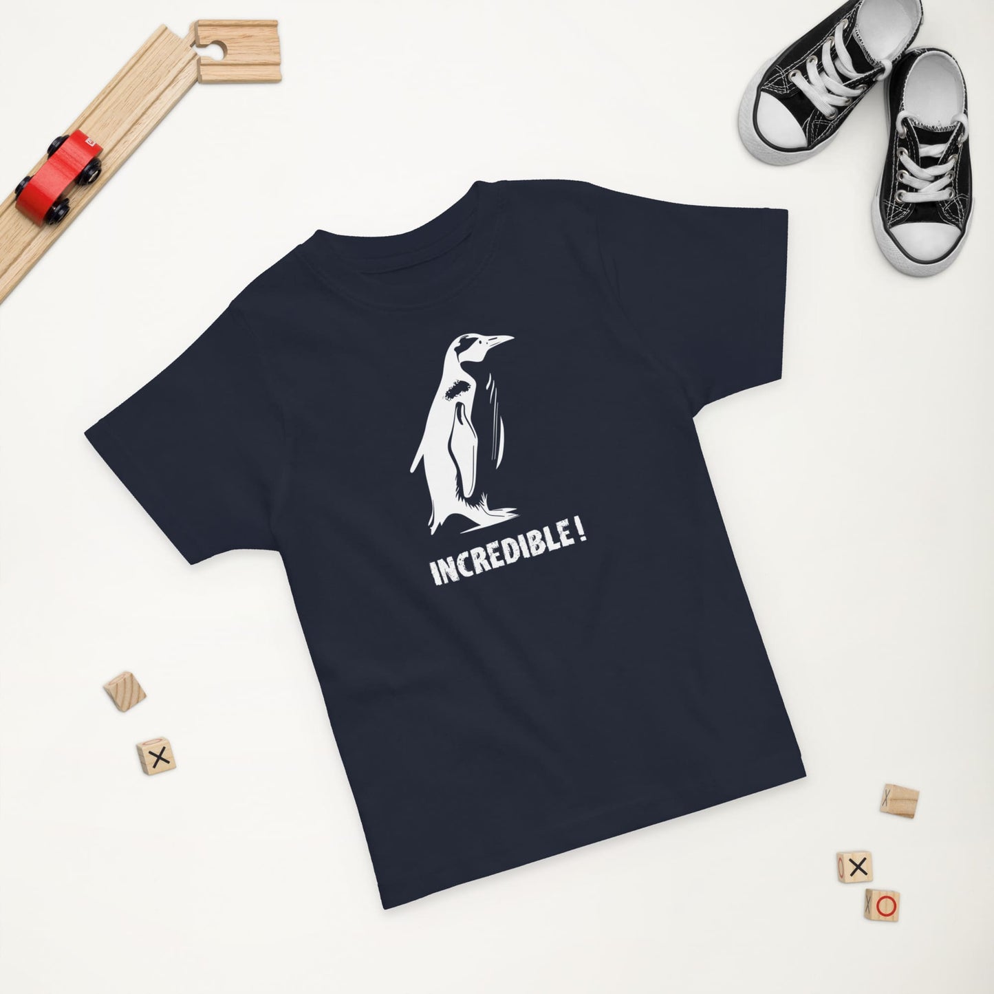 Penguins Are Incredible!” Penguin T-Shirt – White Print (Toddlers) Navy / 2