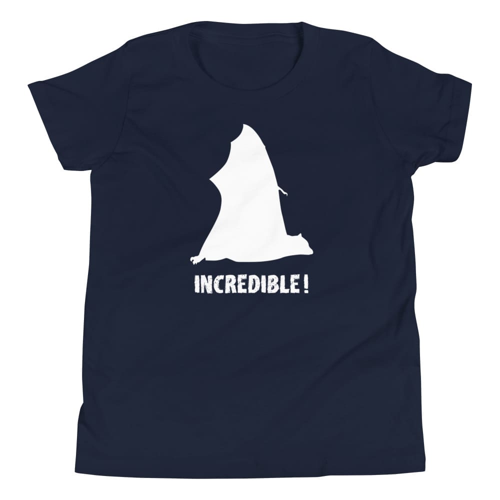 "Bats Are Incredible" Bat T-Shirt for Youth/Kids (White Print) Navy / S