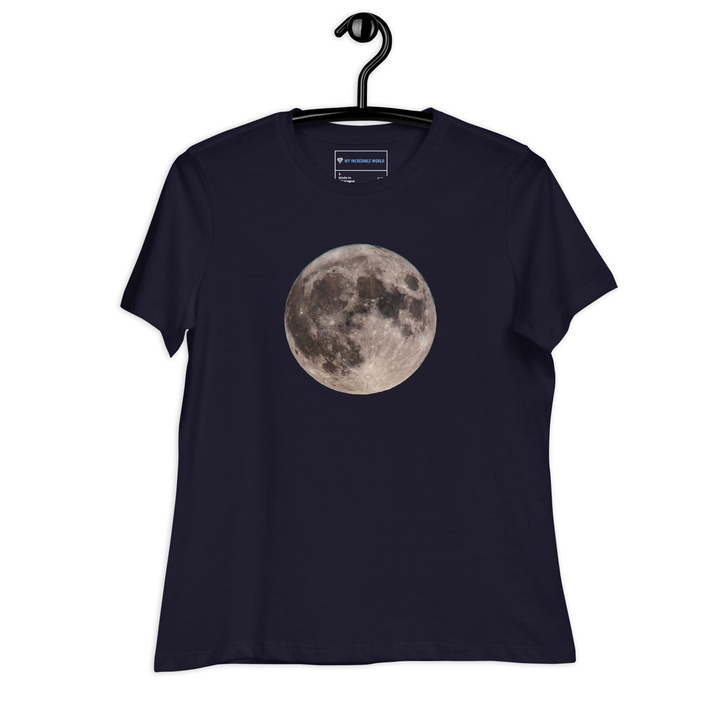 "Blue Moon Supermoon" Women's Full Moon T-Shirt Navy / S