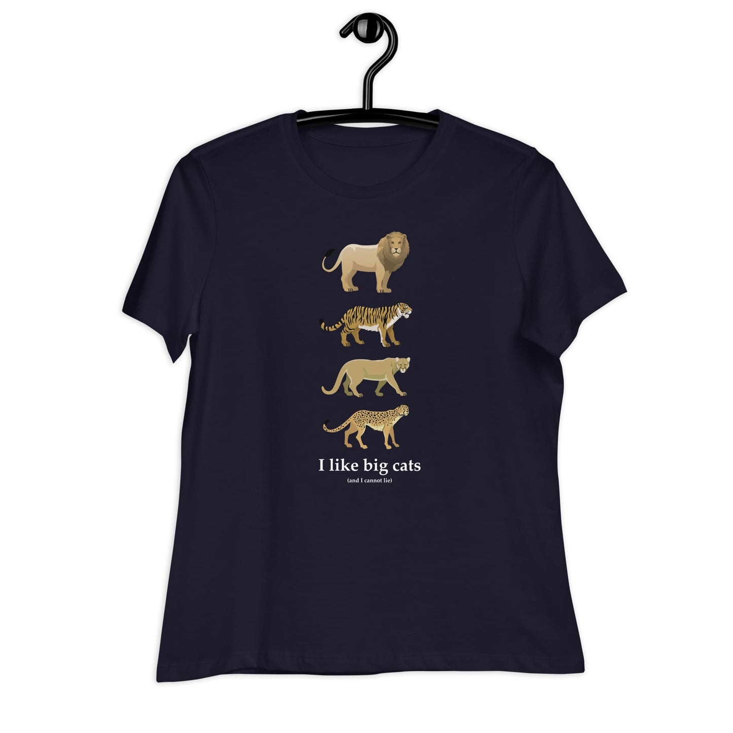 "I Like Big Cats (And I Cannot Lie)" Big Cat Lover's T-Shirt (Women's) Navy / S