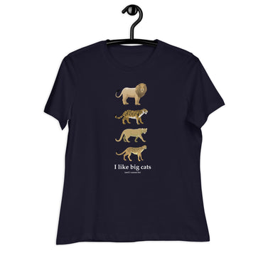 "I Like Big Cats (And I Cannot Lie)" Big Cat Lover's T-Shirt (Women's) Navy / S