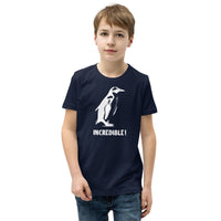 "Penguins Are Incredible" Penguin T-Shirt for Kids/Youth (White Print) Navy / S