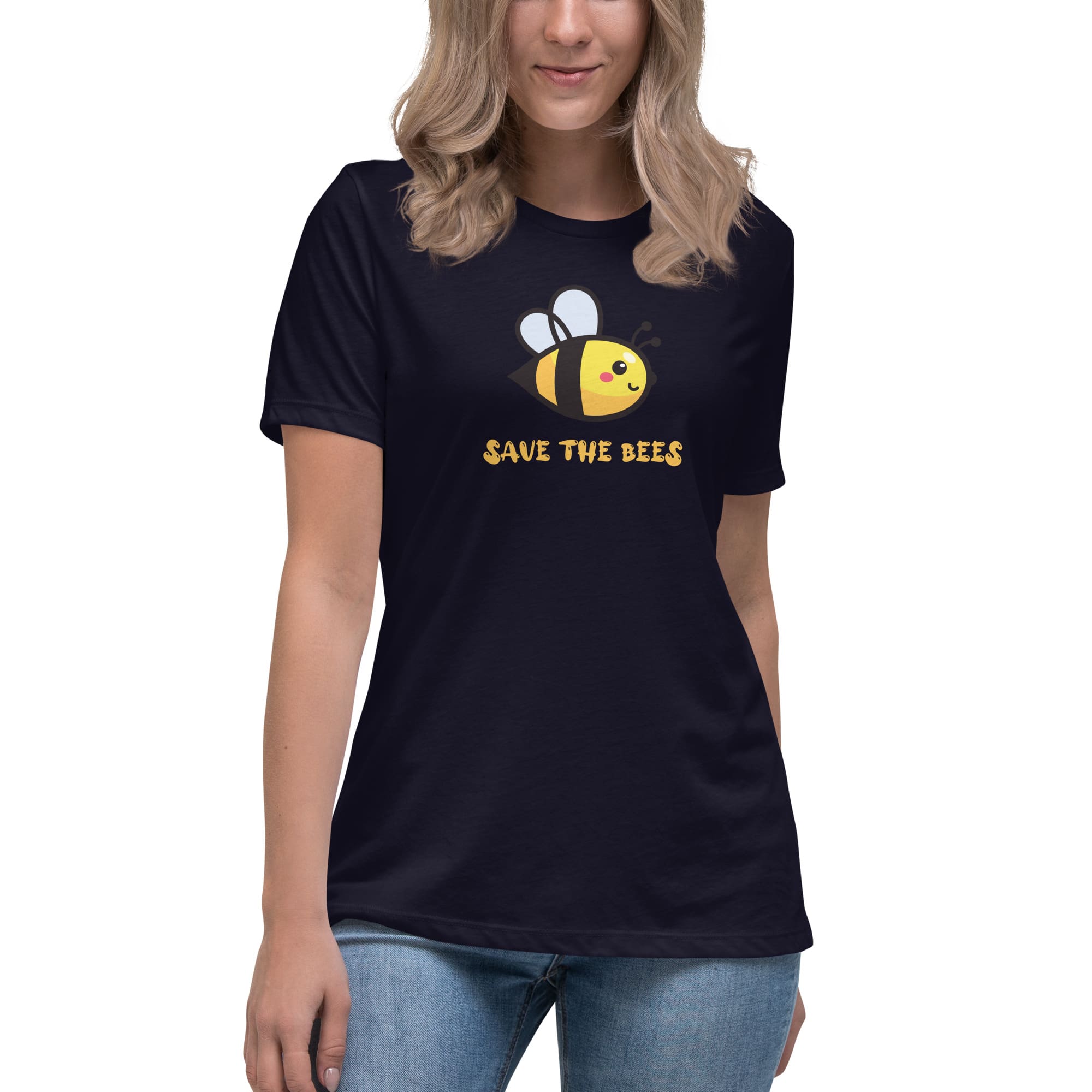 "Save the Bees" Bee T-Shirt (Women's) Navy / S