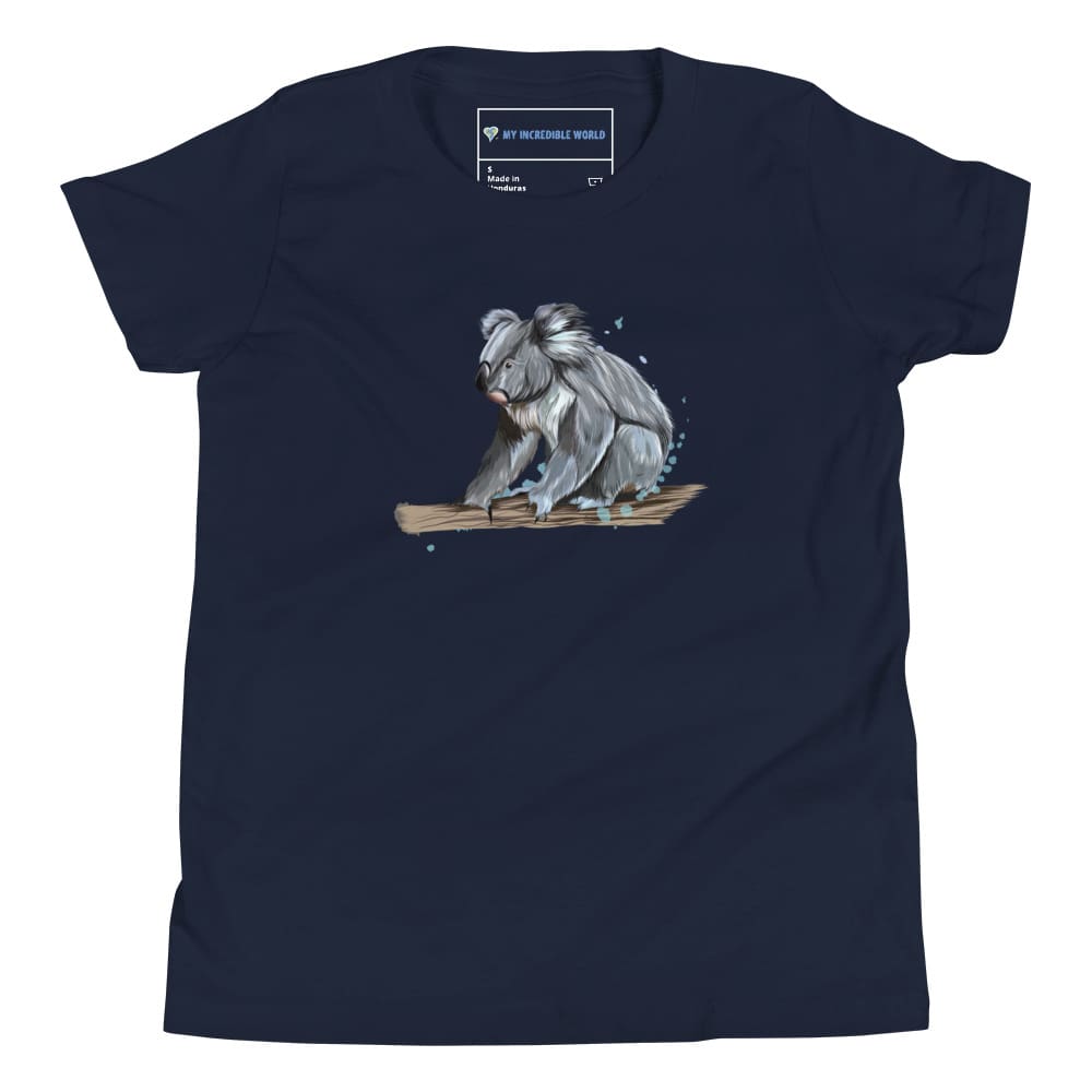 "Watercolor Koala" Koala T-Shirt (Youth/Kids) Navy / S