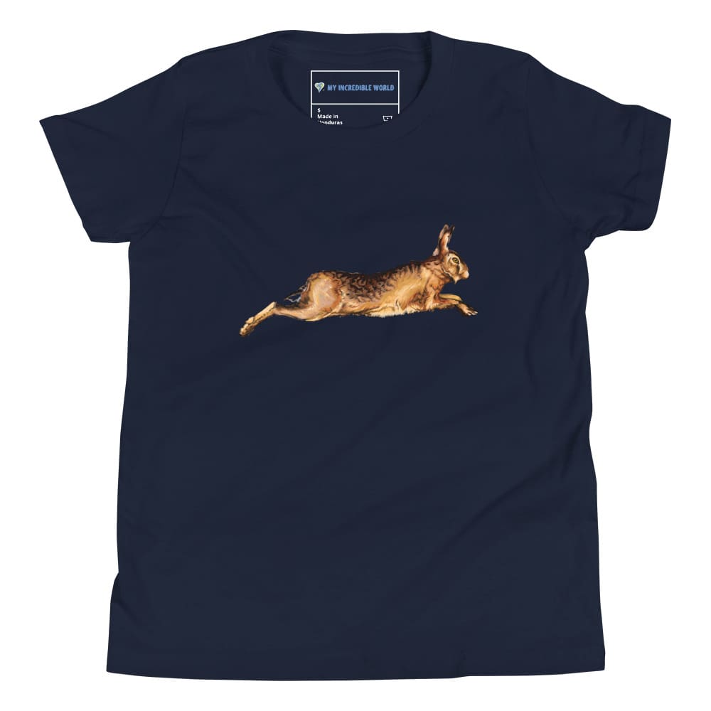 "Watercolor Rabbit" Rabbit T-Shirt (Youth/Kids) Navy / S