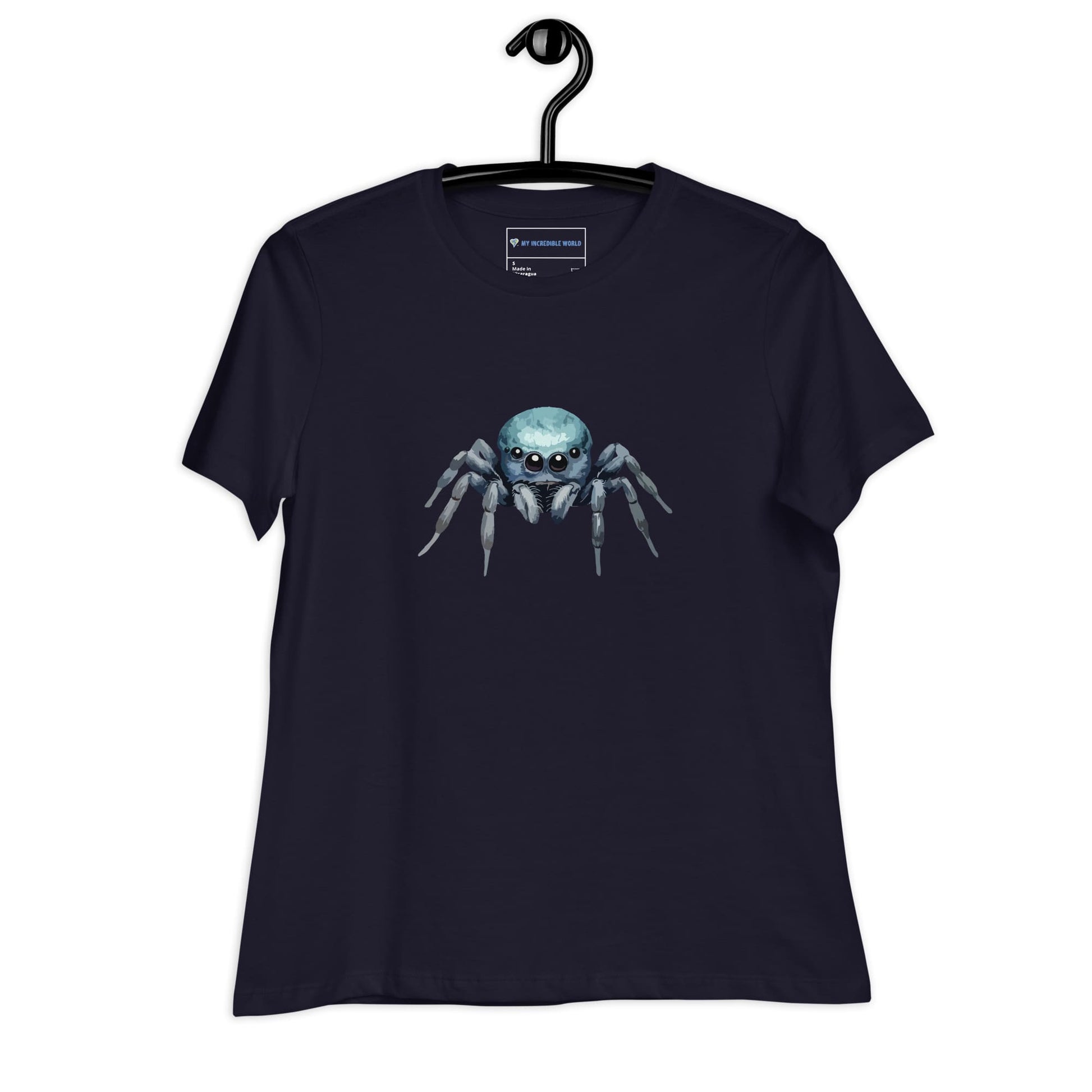 "Watercolor Spider" Cute Women's Spider T-Shirt Navy / S