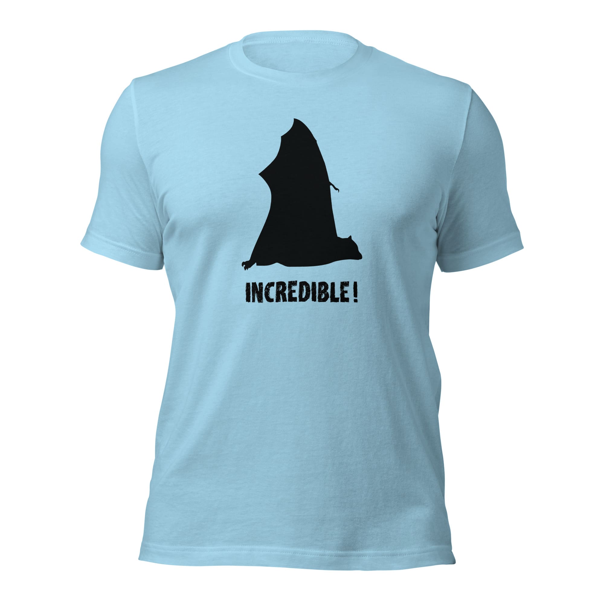 "Bats Are Incredible" Bat T-Shirt - Black Print (Adult Unisex) Ocean Blue / S