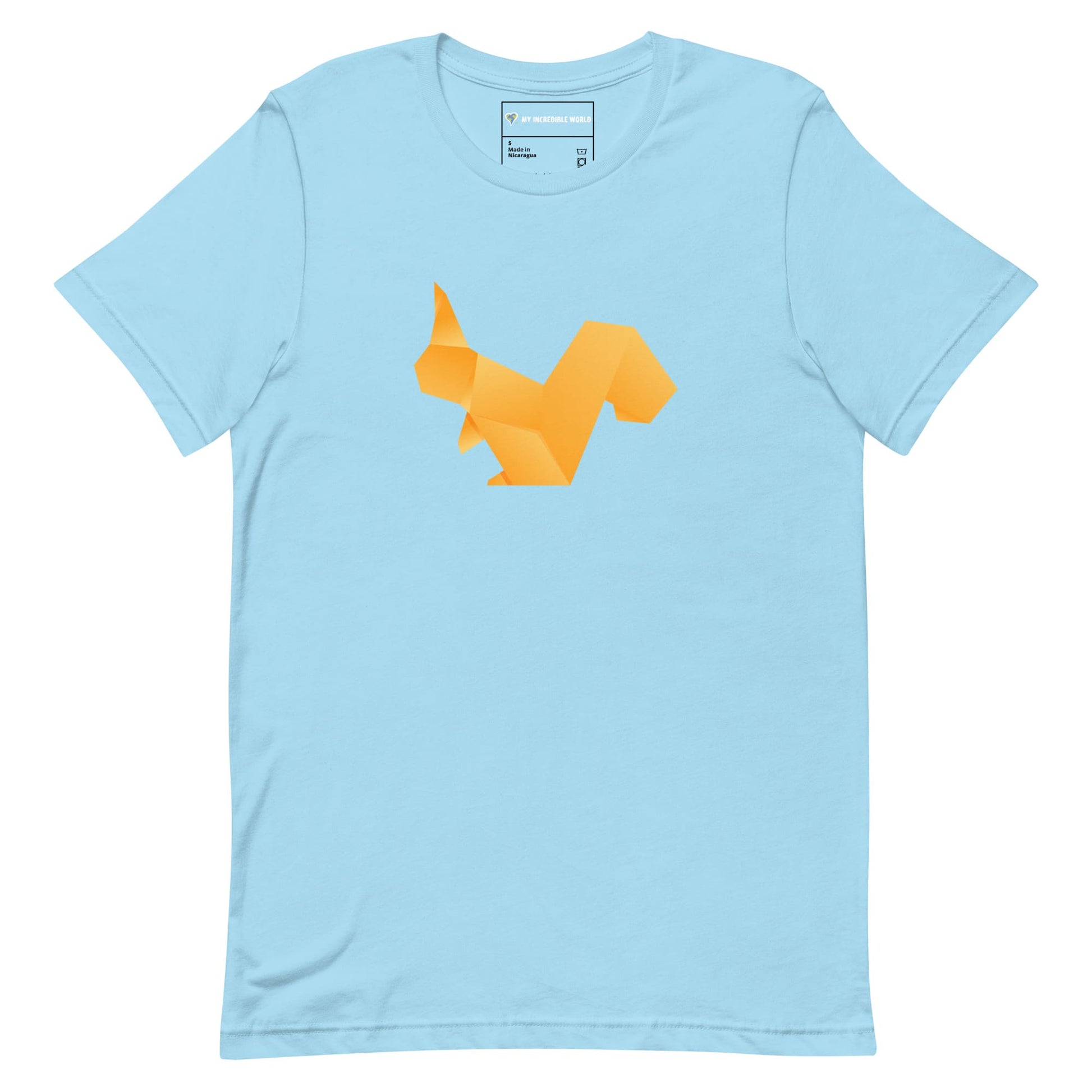 "Origami Squirrel" Low-Poly Squirrel T-Shirt (Adult Unisex) Ocean Blue / S