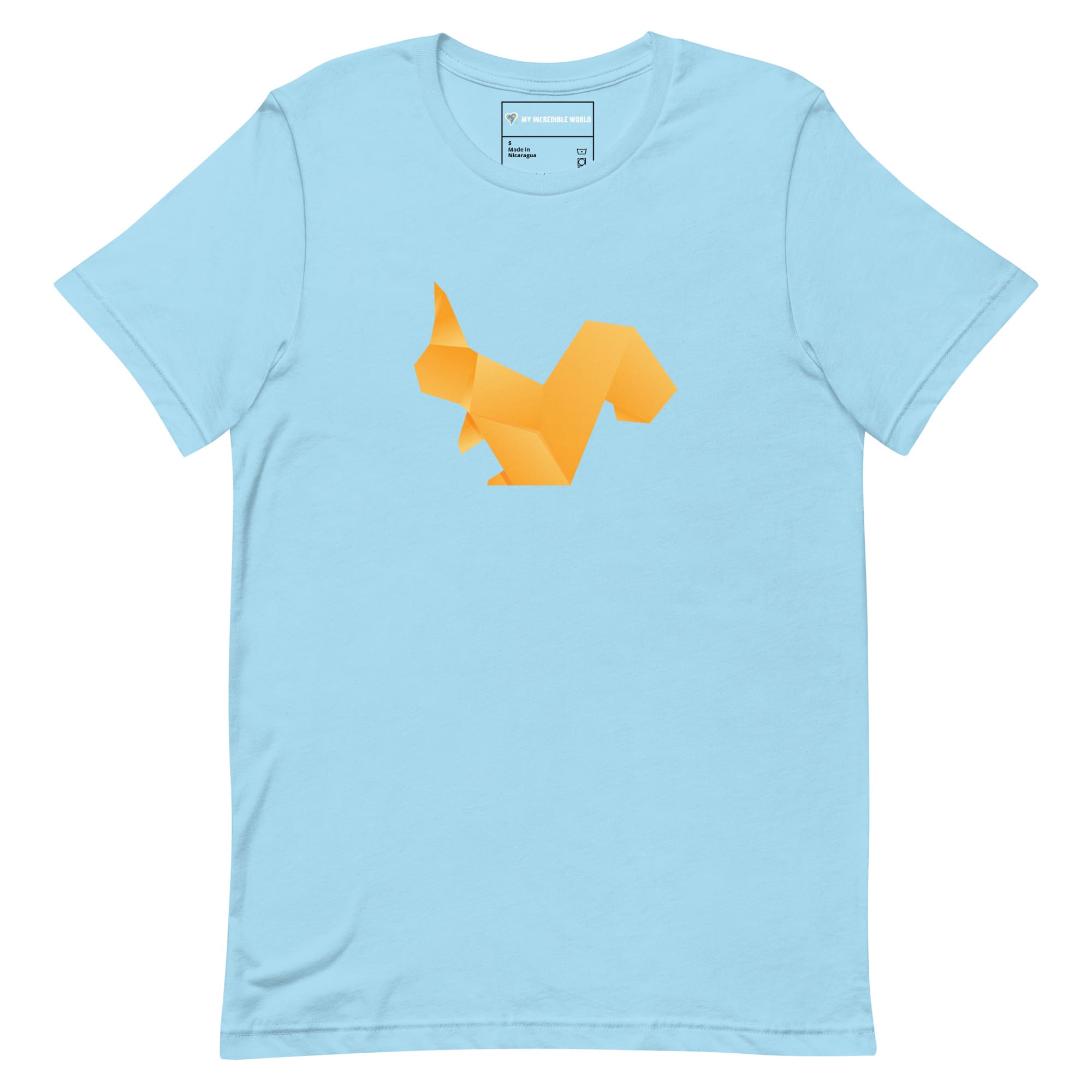 "Origami Squirrel" Low-Poly Squirrel T-Shirt (Adult Unisex) Ocean Blue / S