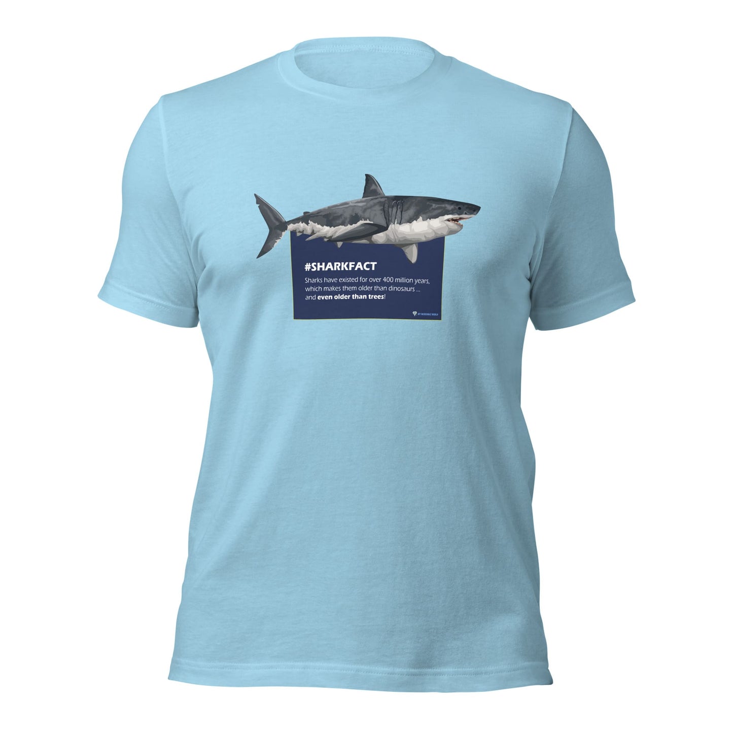 "#SHARKFACT Sharks Are Older Than Trees" Shark T-Shirt (Adult Unisex/Men's) Ocean Blue / S