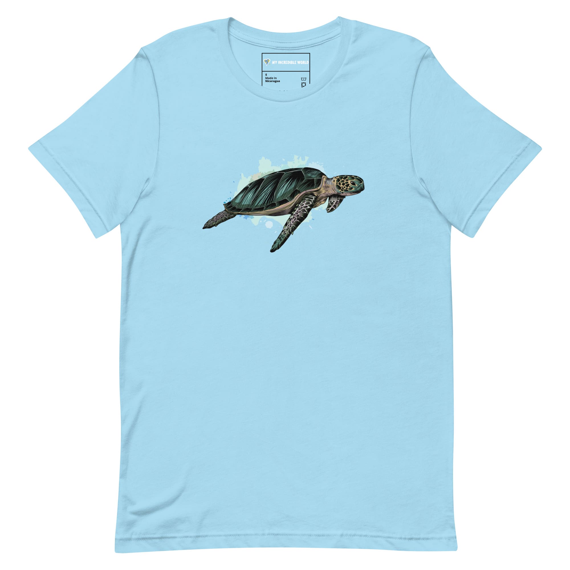 "Watercolor Sea Turtle" Sea Turtle T-Shirt (Adult Unisex) Ocean Blue / S