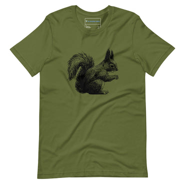 "Gentle Squirrel" Squirrel Sketch T-Shirt (Adult Unisex) Olive / S