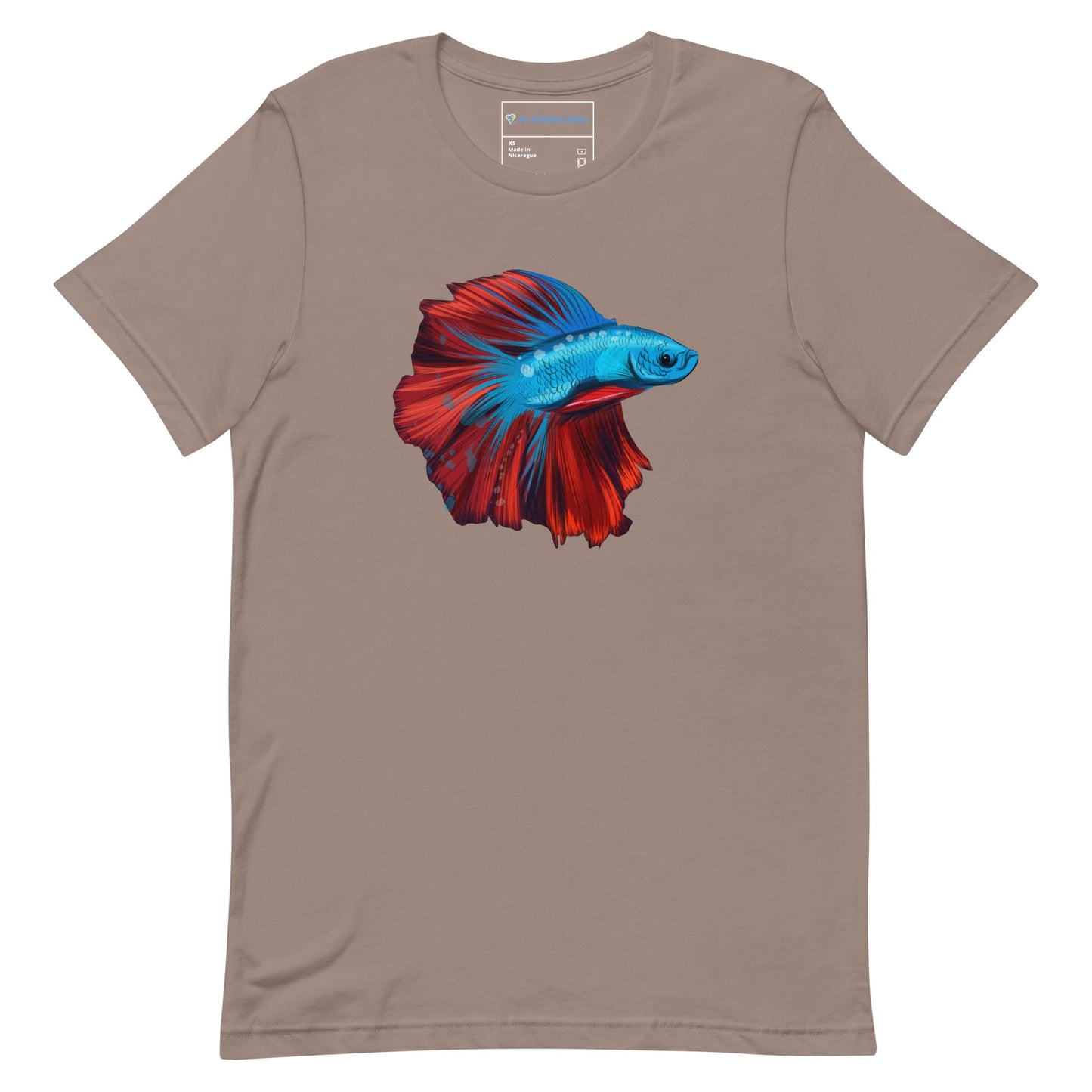 "Watercolor Betta" Betta Fish T-Shirt (Adult Unisex) Pebble / XS