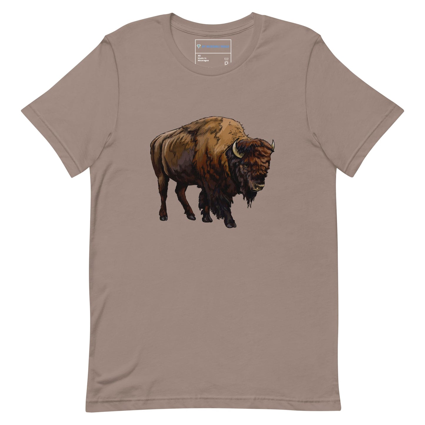 "Watercolor Bison" Bison T-Shirt (Adult Unisex) Pebble / XS