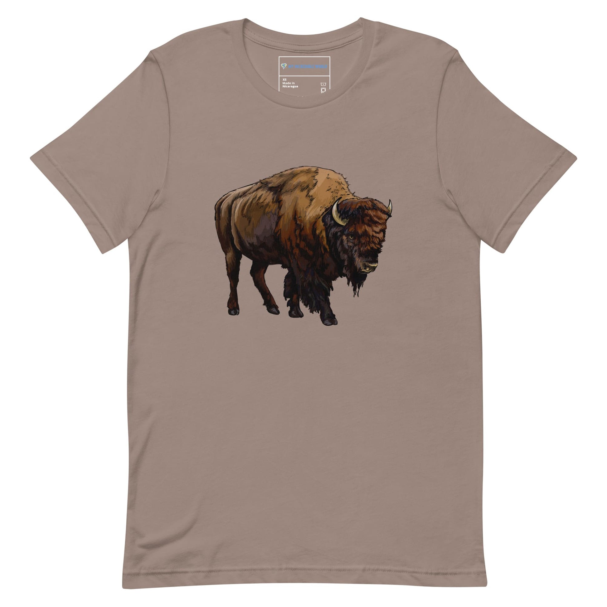 "Watercolor Bison" Bison T-Shirt (Adult Unisex) Pebble / XS