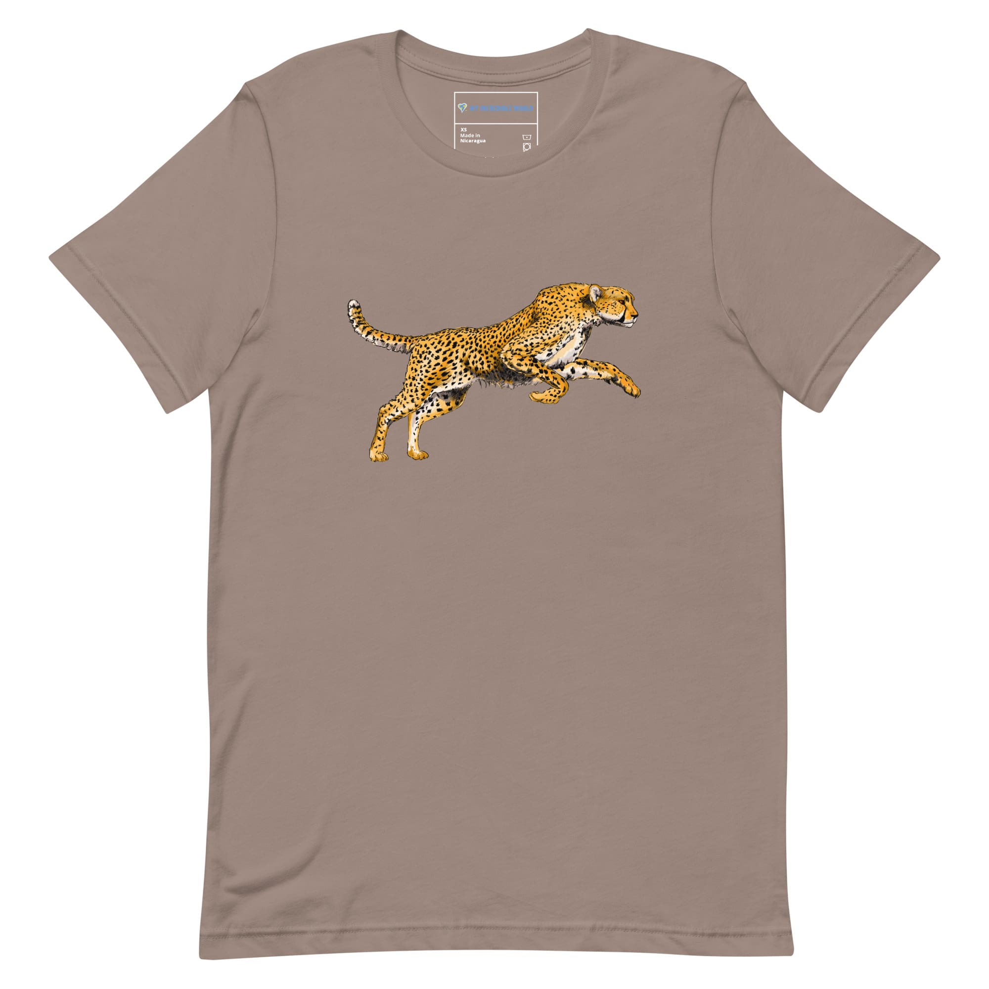 "Watercolor Cheetah" Cheetah T-Shirt (Adult Unisex) Pebble / XS