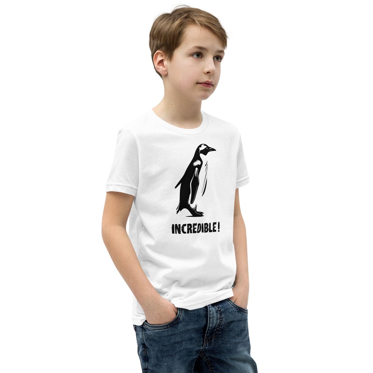 “Penguins Are Incredible” Penguin T-Shirt for Kids/Youth (Black Print)