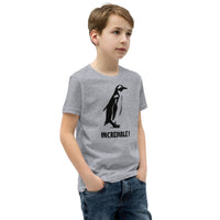 “Penguins Are Incredible” Penguin T-Shirt for Kids/Youth (Black Print)