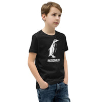 "Penguins Are Incredible" Penguin T-Shirt for Kids/Youth (White Print)