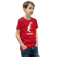 "Penguins Are Incredible" Penguin T-Shirt for Kids/Youth (White Print)