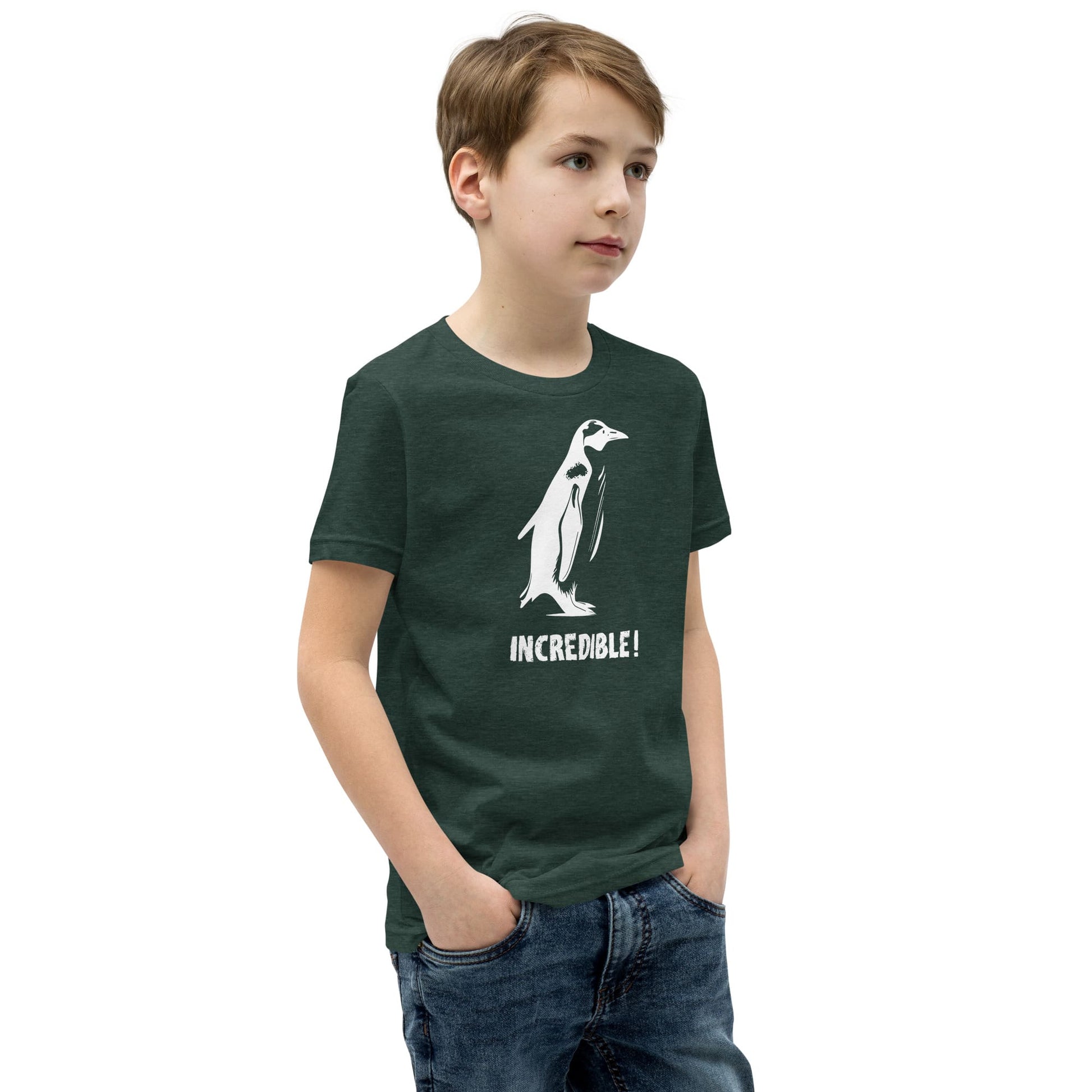 "Penguins Are Incredible" Penguin T-Shirt for Kids/Youth (White Print)