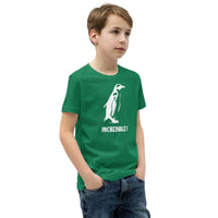 "Penguins Are Incredible" Penguin T-Shirt for Kids/Youth (White Print)