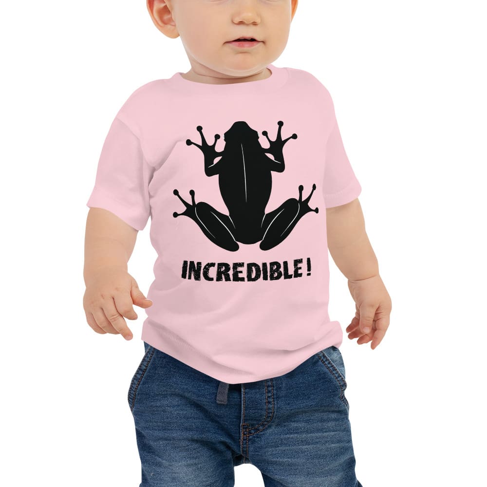 "Frogs Are Incredible" Frog T-Shirt for Babies (Black Print) Pink / 6-12m