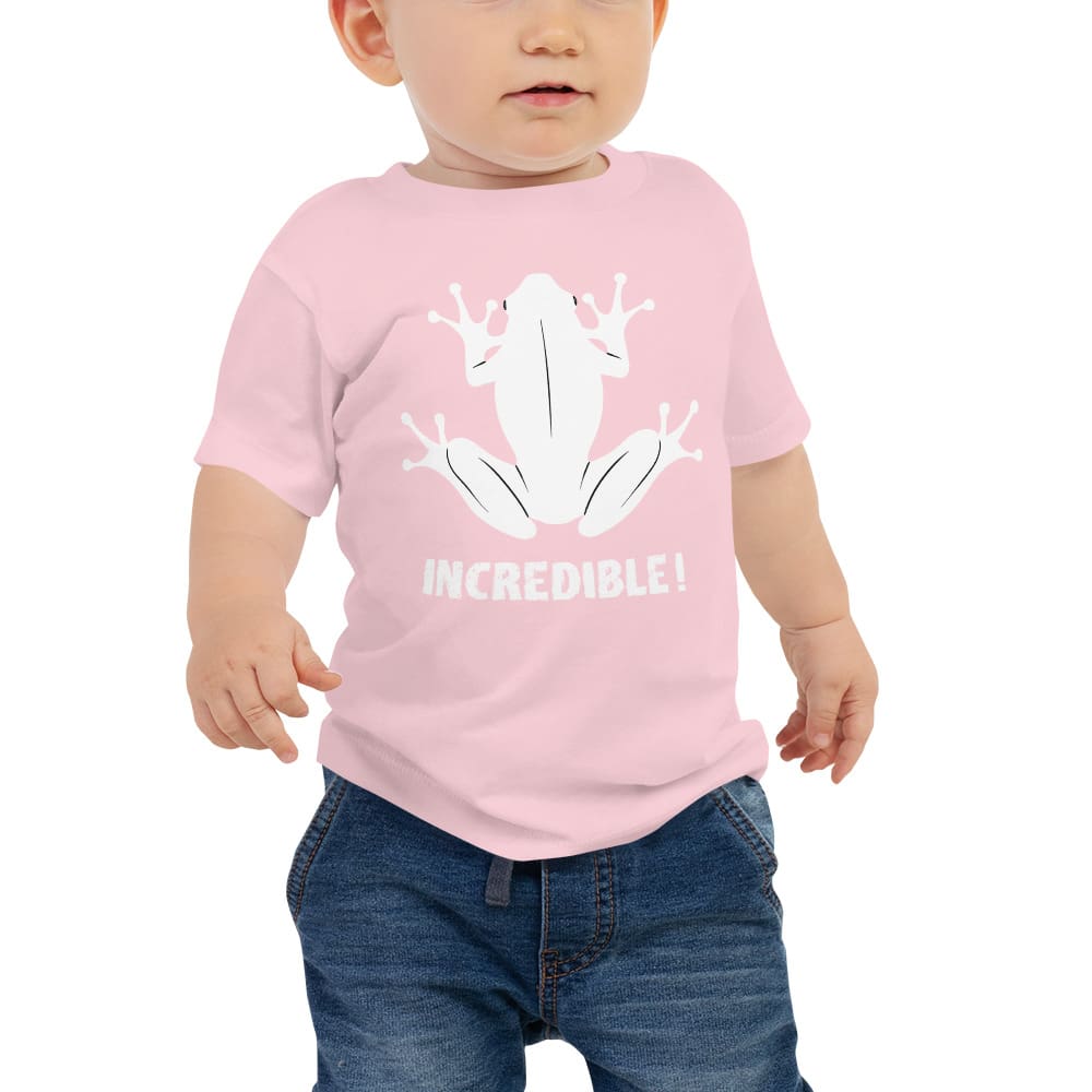 "Frogs Are Incredible" Frog T-Shirt for Babies (White Print) Pink / 6-12m / --