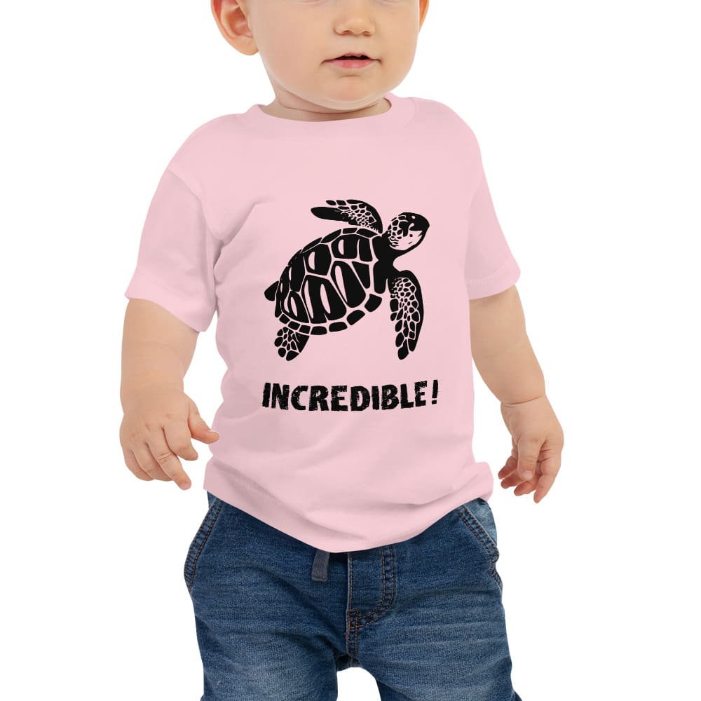 "Sea Turtles Are Incredible" Sea Turtle T-Shirt for Babies (Black Print) Pink / 6-12m