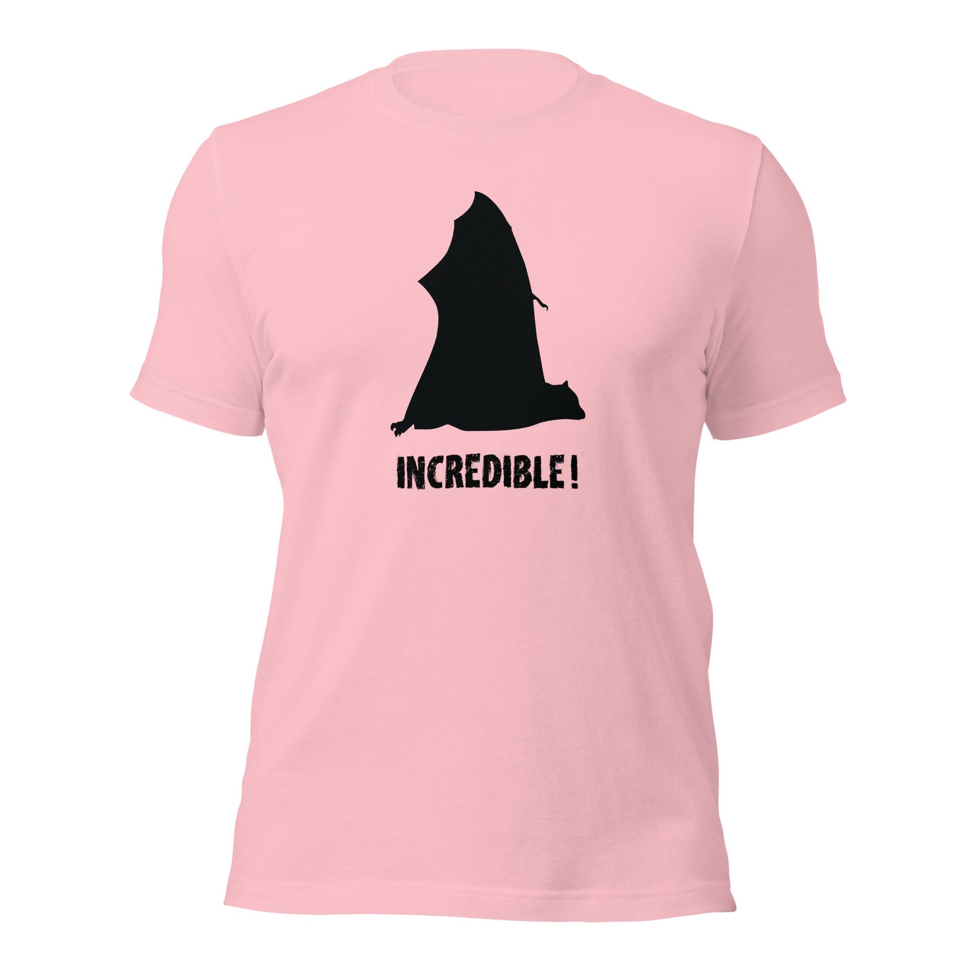 "Bats Are Incredible" Bat T-Shirt - Black Print (Adult Unisex) Pink / S