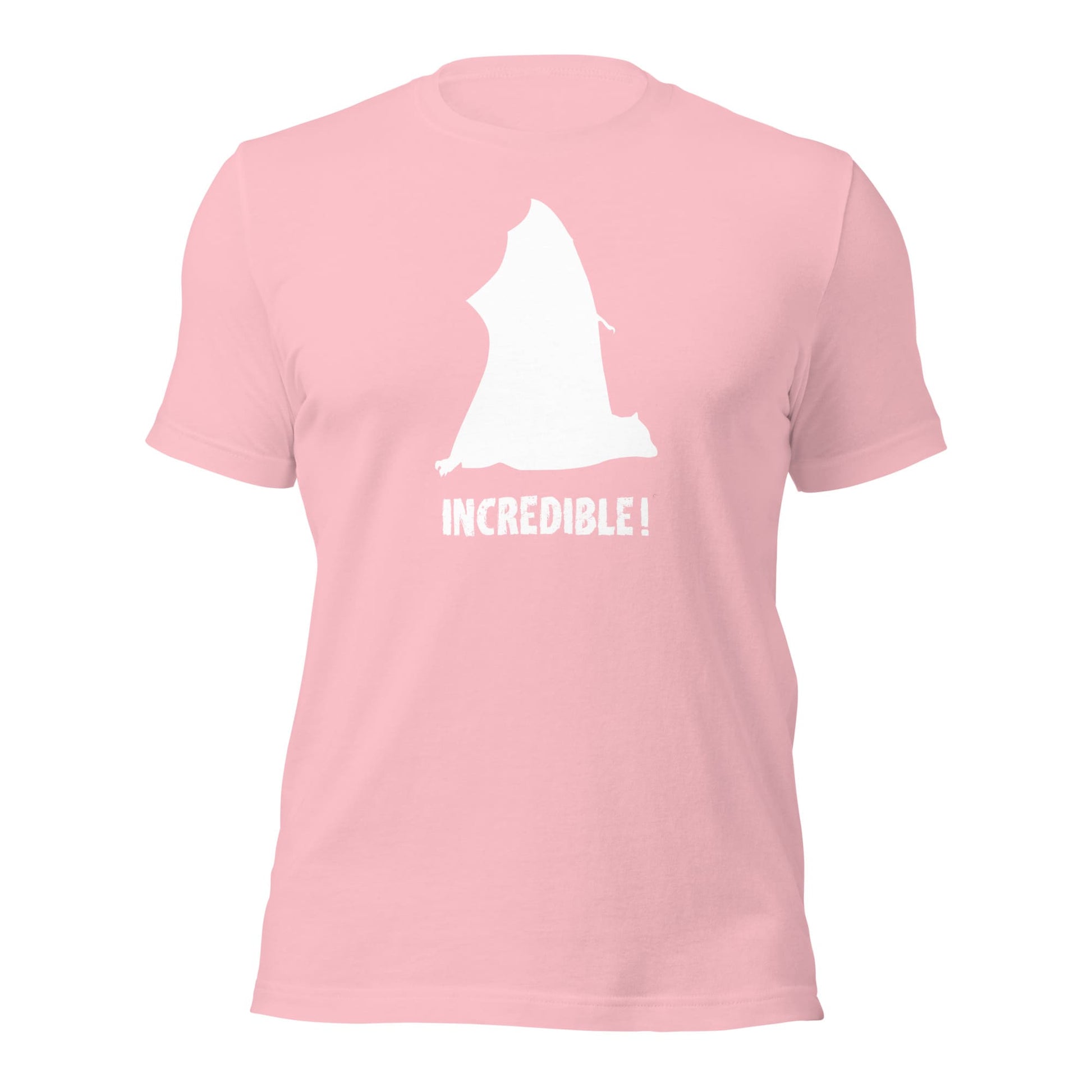 "Bats Are Incredible" Bat T-Shirt - White Print (Adult Unisex) Pink / S