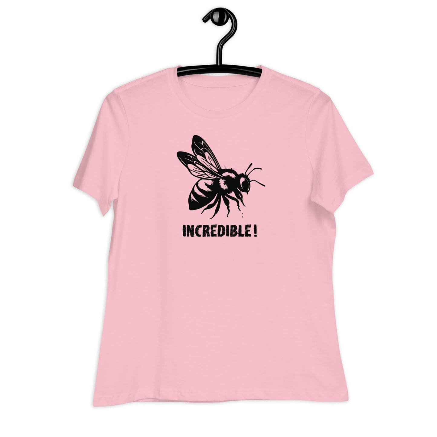 "Bees Are Incredible" Bee T-Shirt for Women - Black Print Pink / S