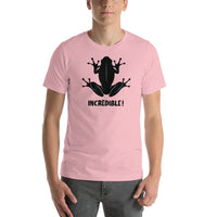 "Frogs Are Incredible" Frog T-Shirt - Black Print (Adult Unisex/Men's) Pink / S