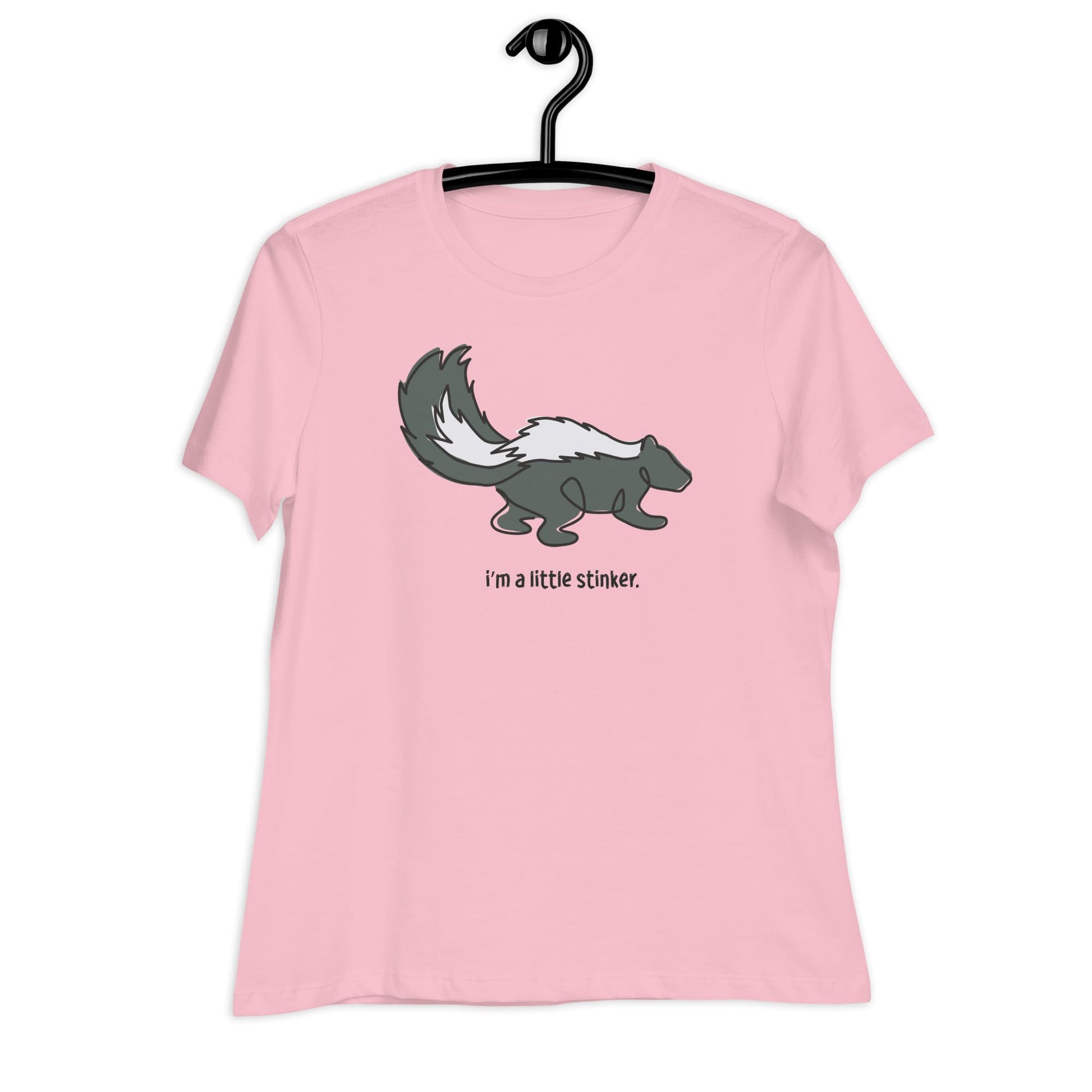 "I'm a Little Stinker" Skunk T-Shirt for Women Pink / S