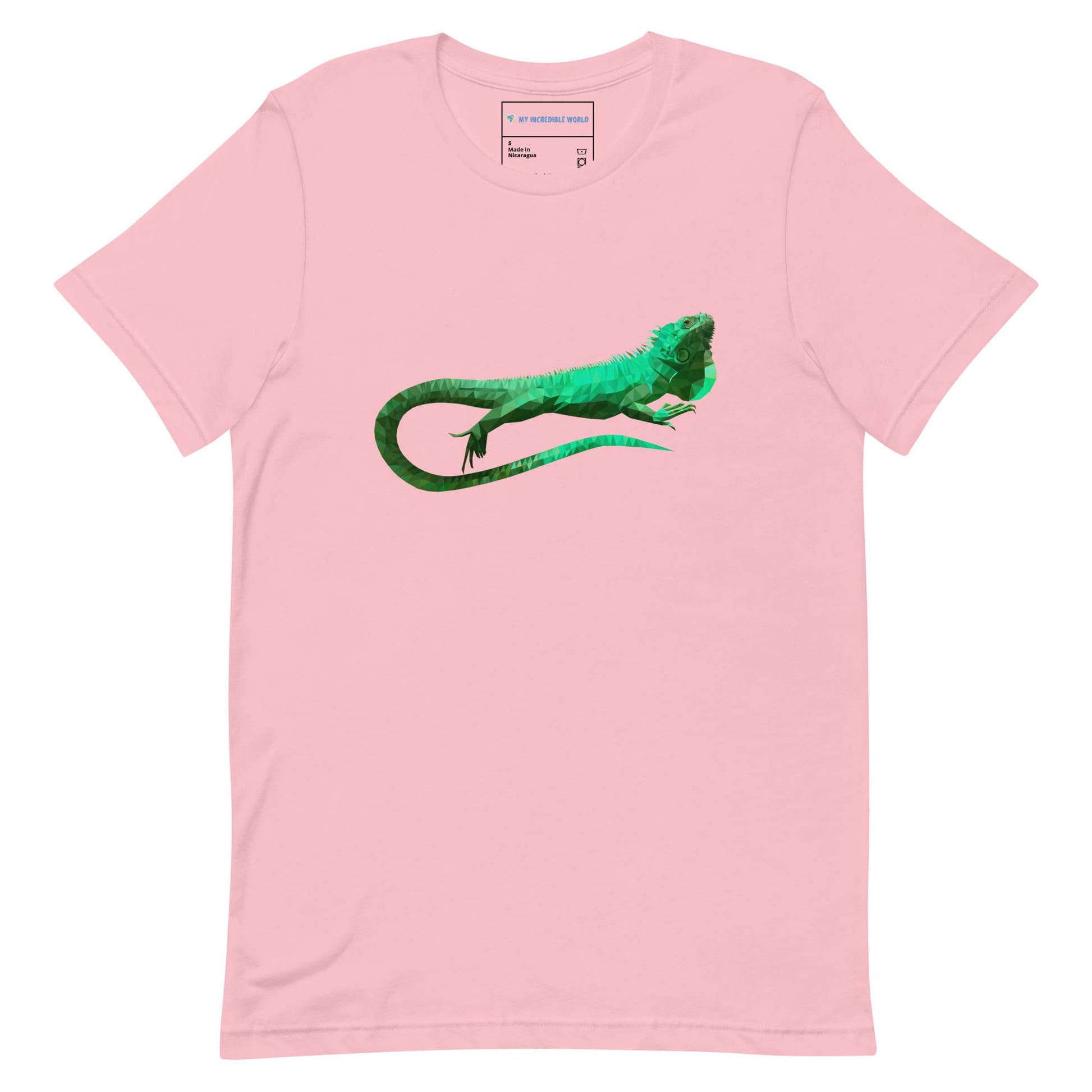 "Low-Poly Iguana" Polygonal Iguana T-Shirt (Adult Unisex) Pink / S