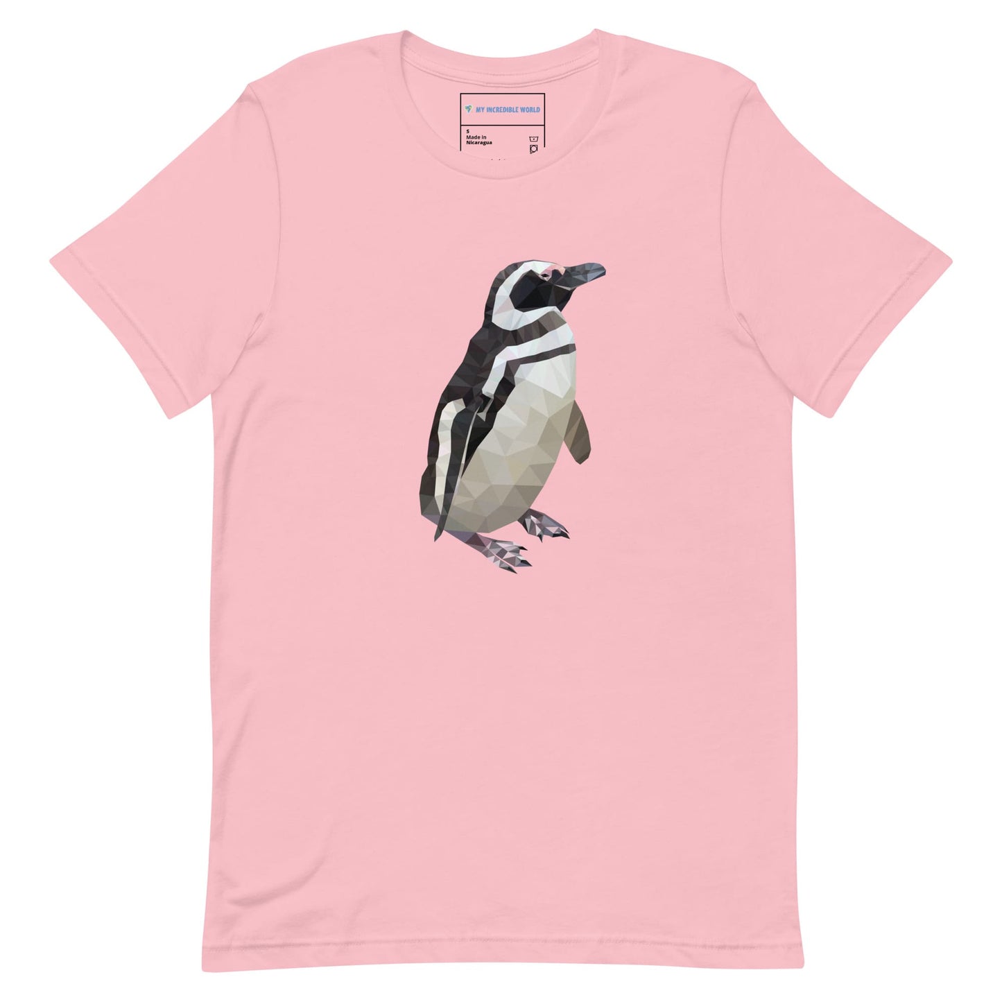 "Low-Poly Penguin" Polygonal Penguin T-Shirt (Adult Unisex) Pink / S