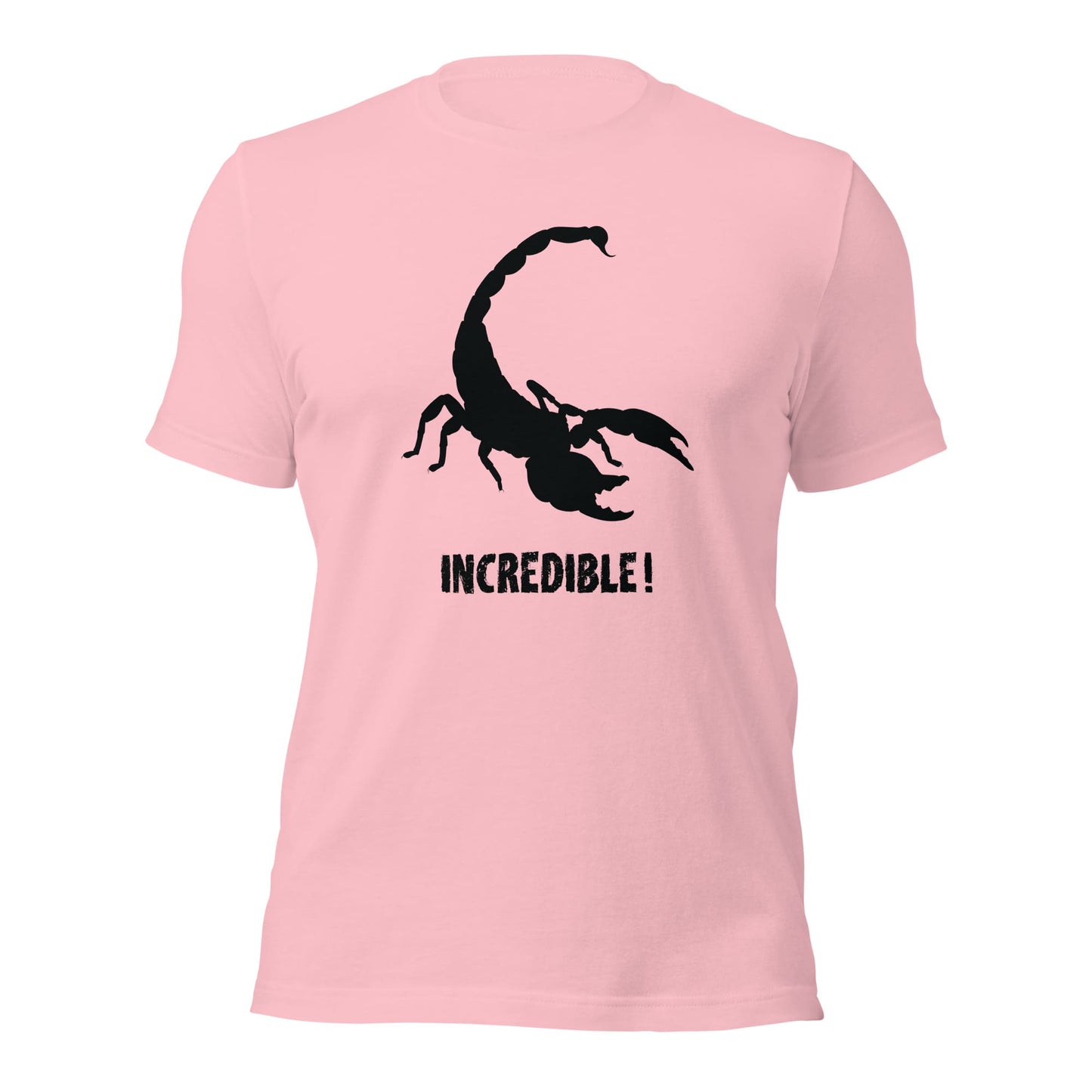 "Scorpions Are Incredible" Scorpion T-Shirt - Black Print (Adult Unisex / Men's) Pink / S