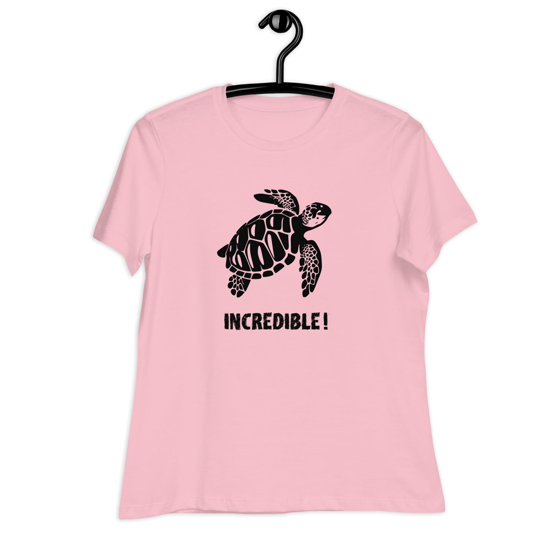 "Sea Turtles Are Incredible" Sea Turtle T-Shirt - Black Print (Women's) Pink / S