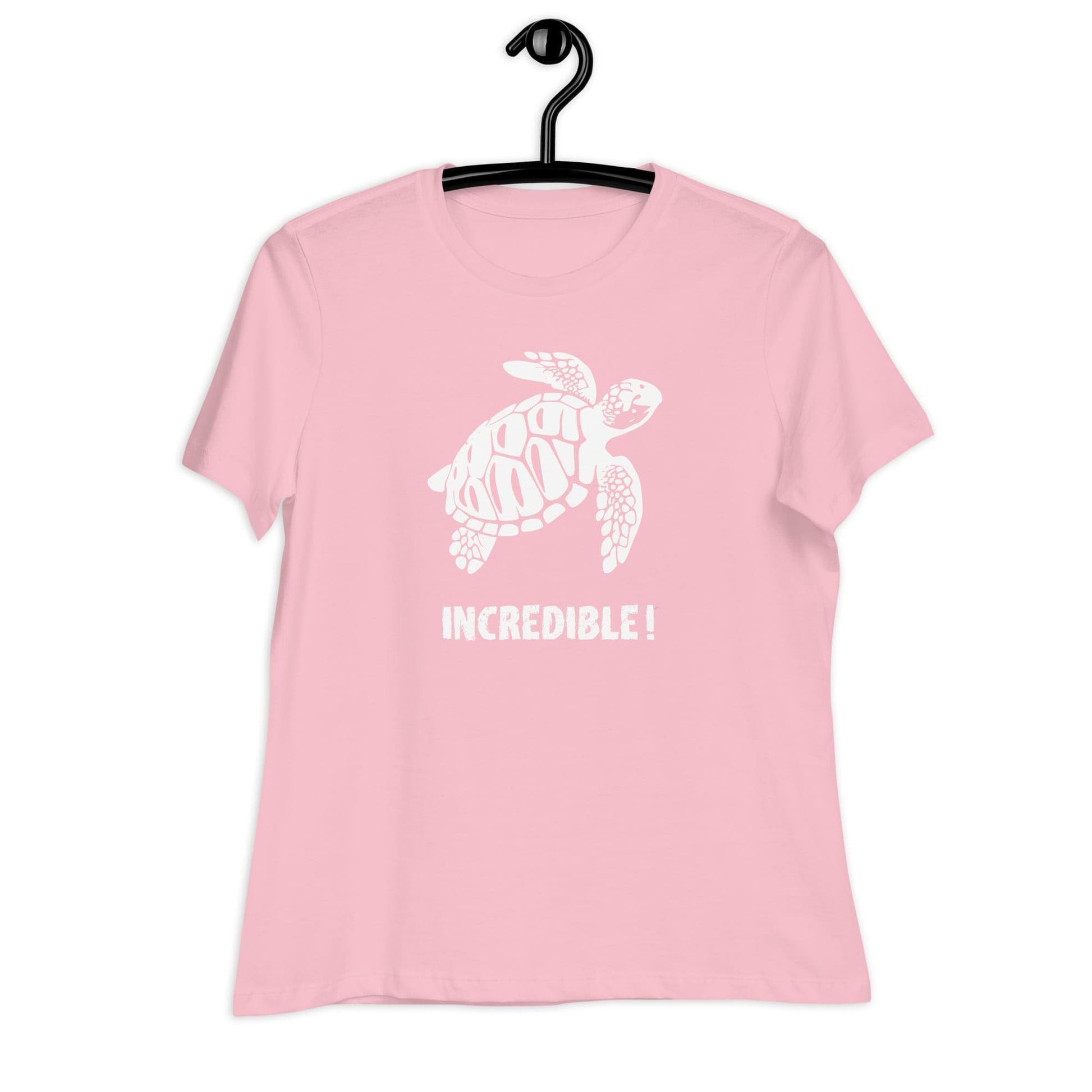 "Sea Turtles Are Incredible" Sea Turtle T-Shirt - White Print (Women's) Pink / S