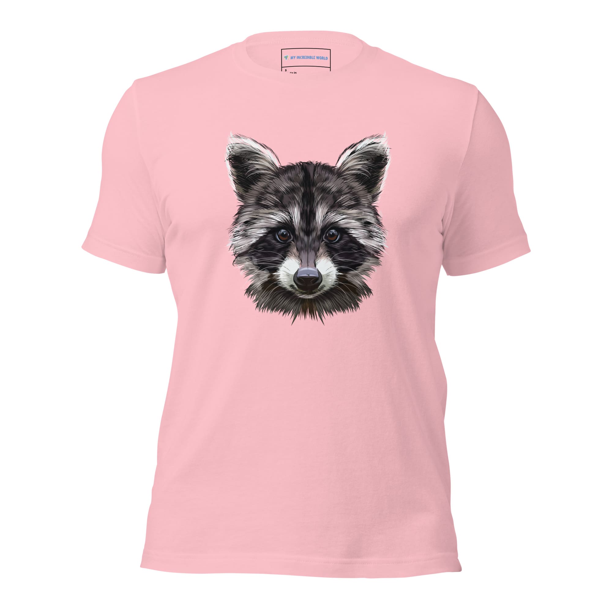 "Watercolor Raccoon" Raccoon T-Shirt (Adult Unisex) Pink / S